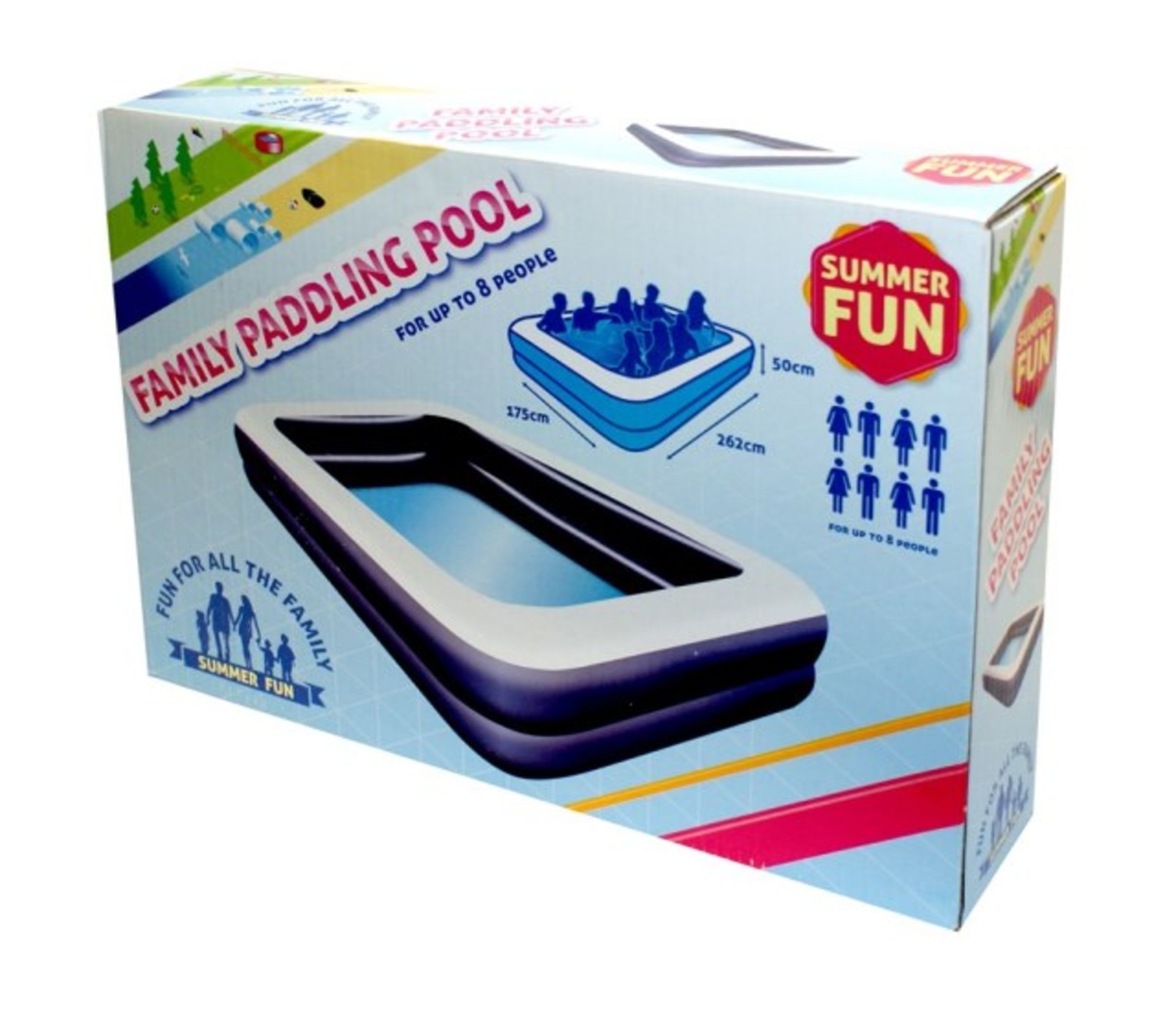 V *TRADE QTY* Brand New Family Paddling Pool 175x262x50cm X 3 YOUR BID PRICE TO BE MULTIPLIED BY - Image 2 of 2