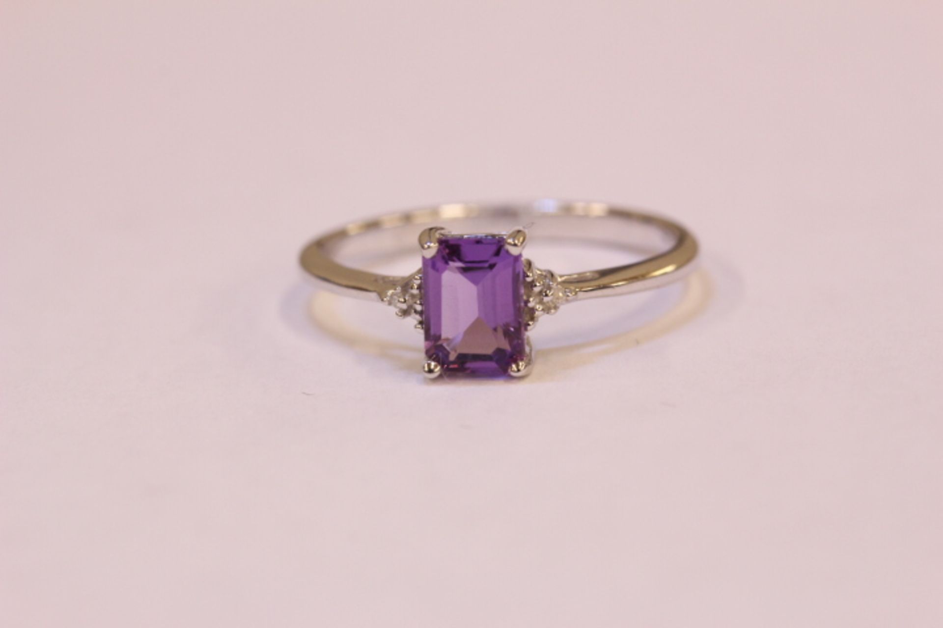 Brand New WM Purple Topaz & Diamond Ring