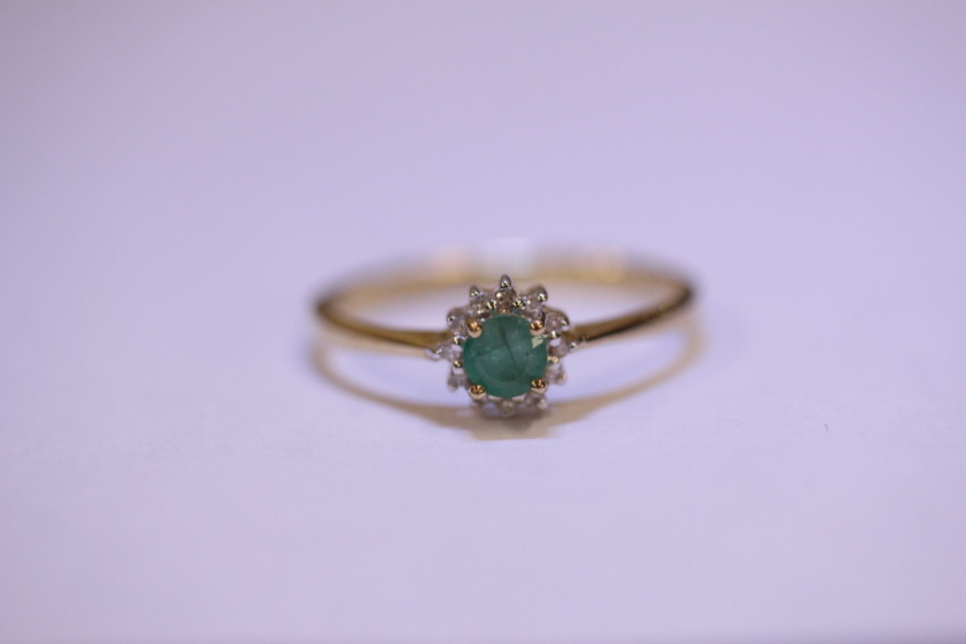 Brand New Yellow Gold Emerald & Diamond Ring