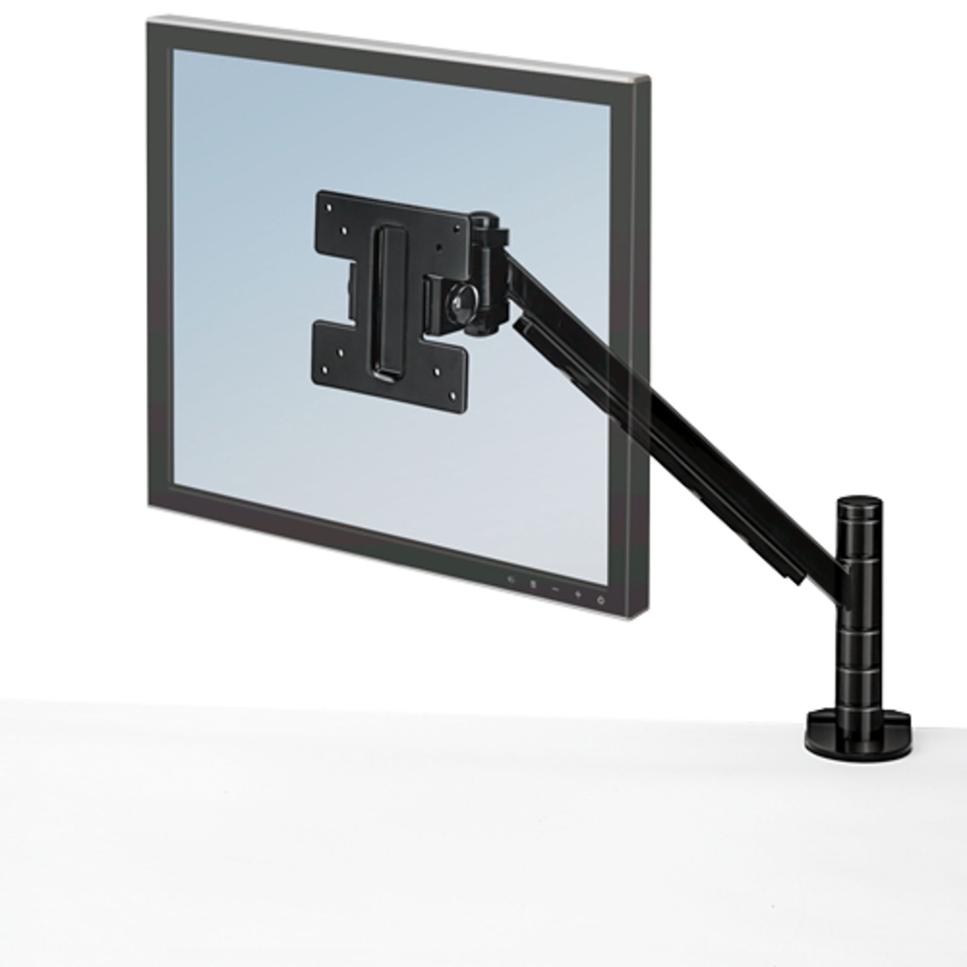 V Brand New Fellowes Designer Suites Flat Panel Monitor Arm Elevates Flat Panel Monitor To Optimal