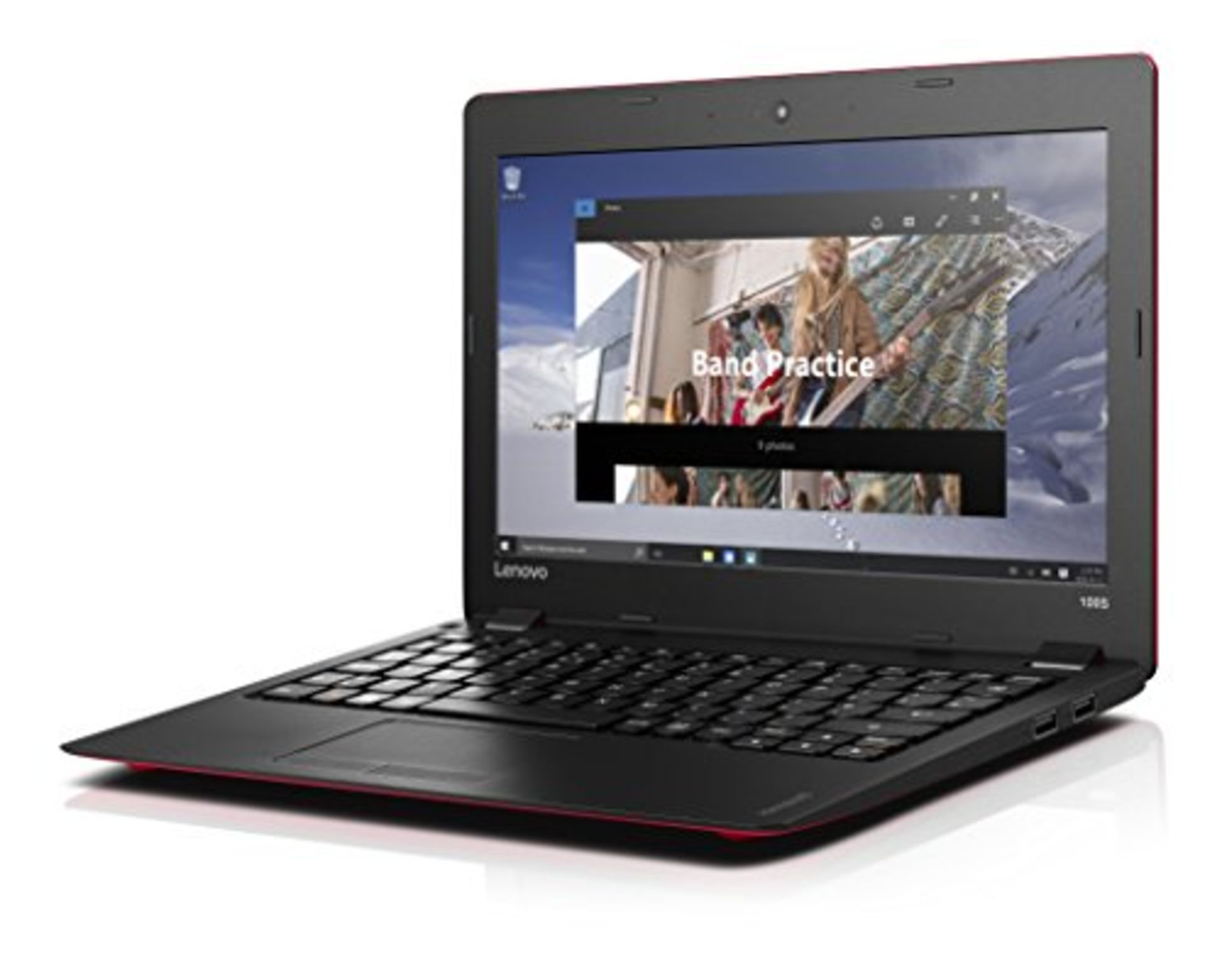 V Grade A Lenovo Ideapad Intel Atom Processor Windows 10 2GB RAM 32GB 11.6" Laptop - Red