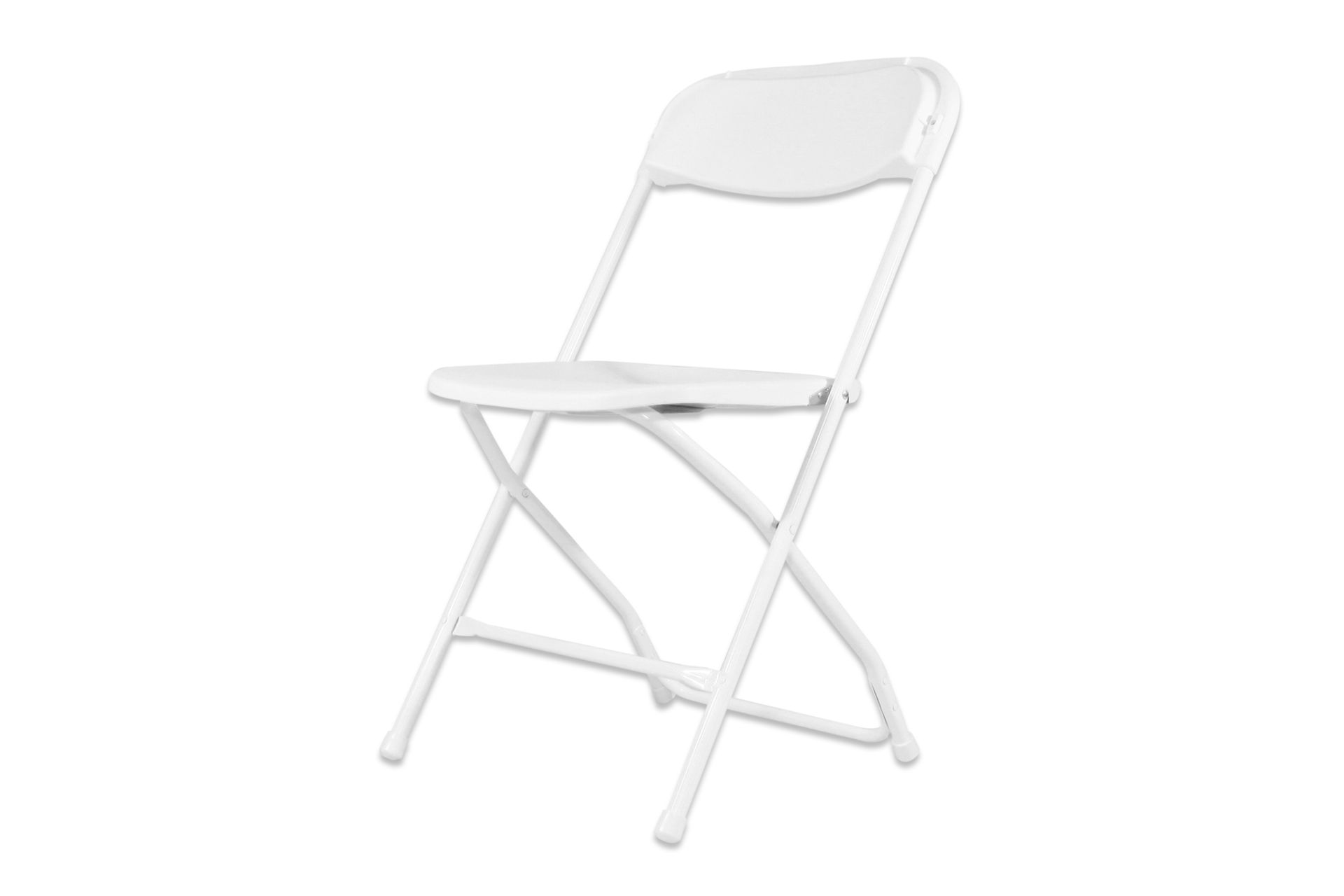 V *TRADE QTY* Grade A Folding Plastic Chair - White X180 YOUR BID PRICE TO BE MULTIPLIED BY ONE