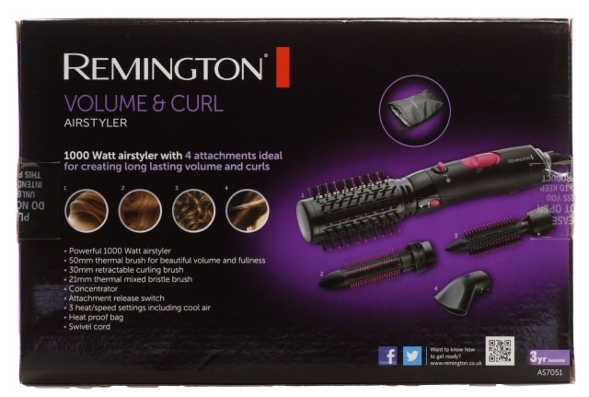 V *TRADE QTY* Grade B Remington Volume & Curl Airstyler RRP 29.99 X 4 YOUR BID PRICE TO BE