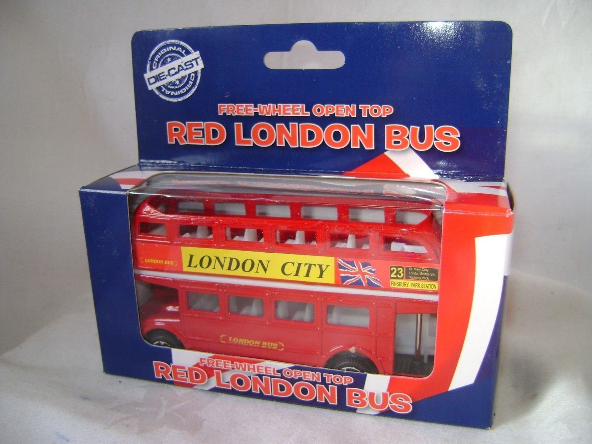 V *TRADE QTY* Brand New Red London Bus Model - Double Decker - Open Top - Free Wheel X 7 YOUR BID