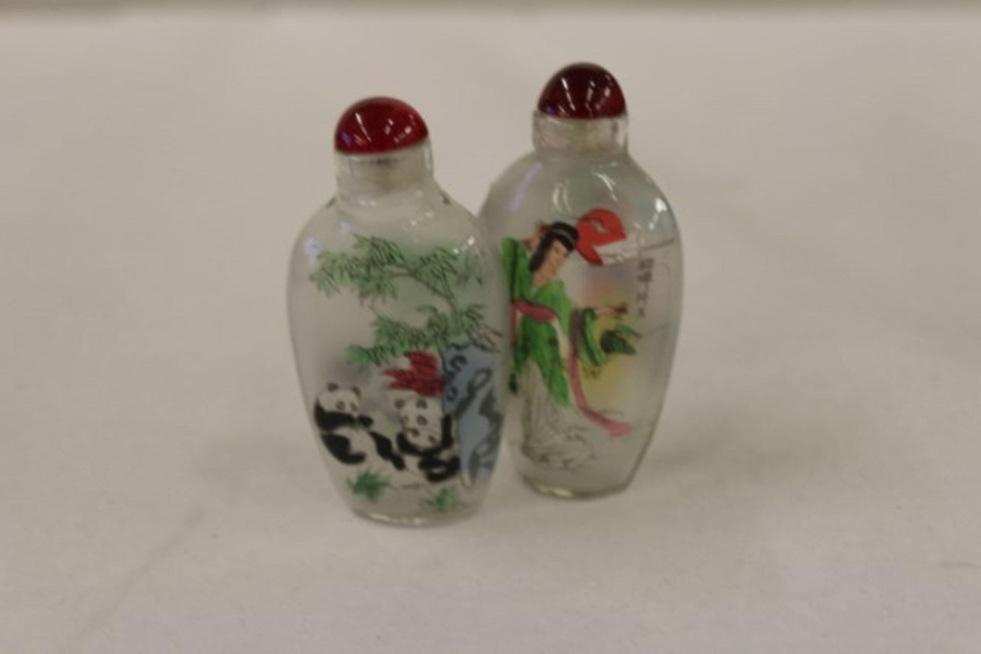 Two Hand Painted Scent Bottles