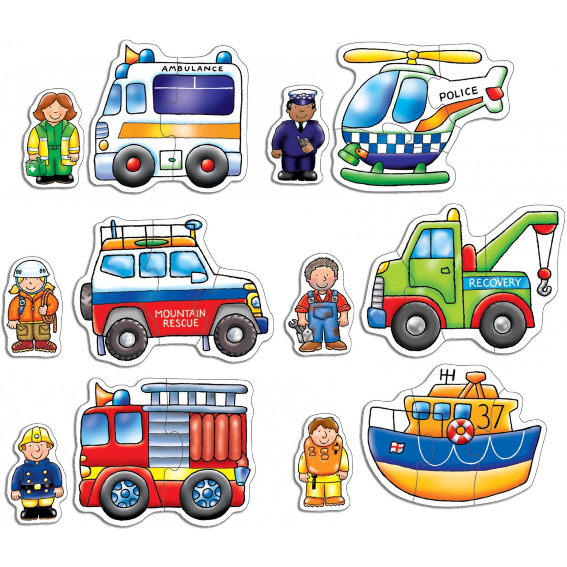 V Brand New A Lot Of Two Orchard Toys Rescue Squad 6 x Two and Three Piece Puzzles and Six Play - Image 2 of 2