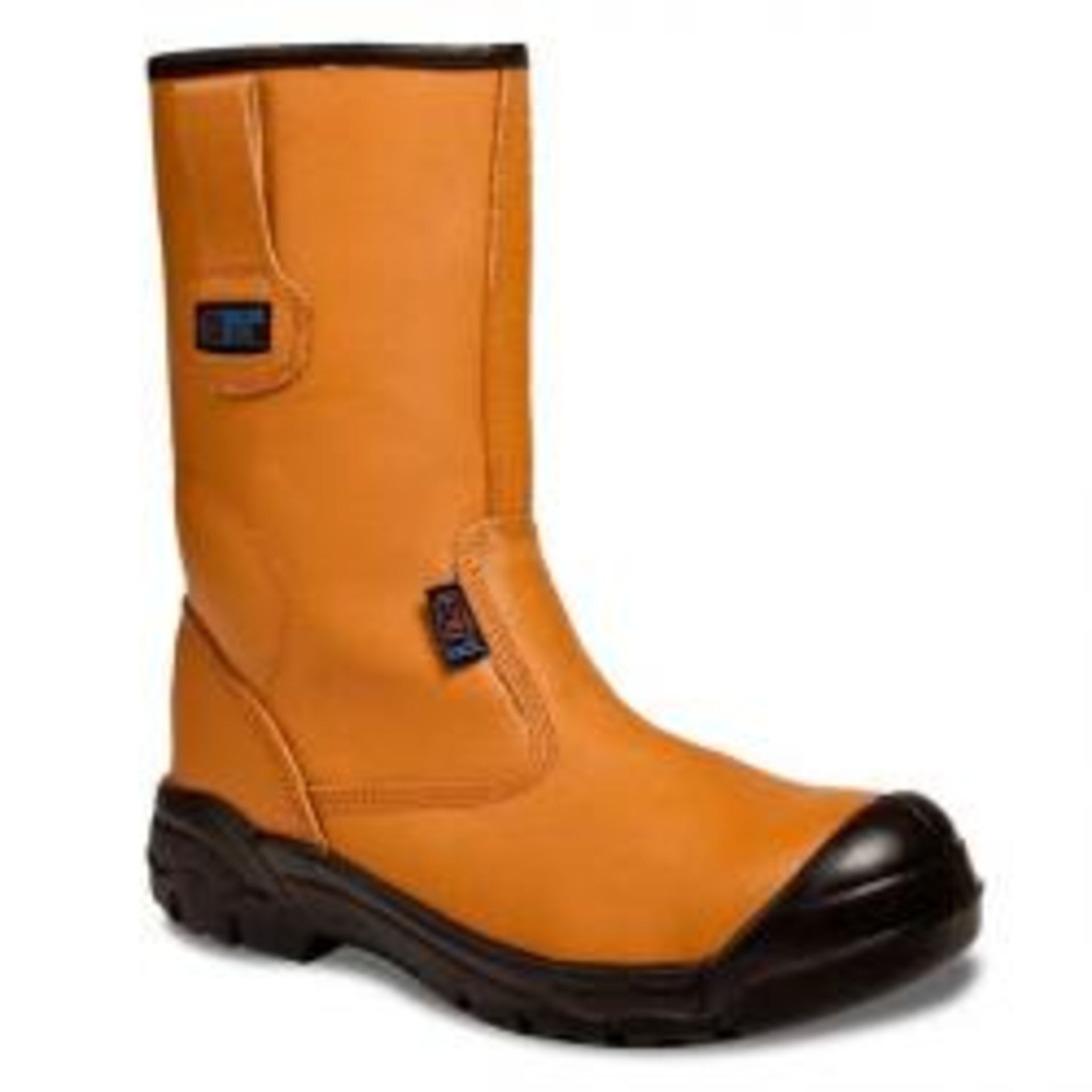 V Brand New Pair SuperTouch Tan Leather With Rubber Toe Cap Rigger Plus Boots Size 7 ISP £29.94 (