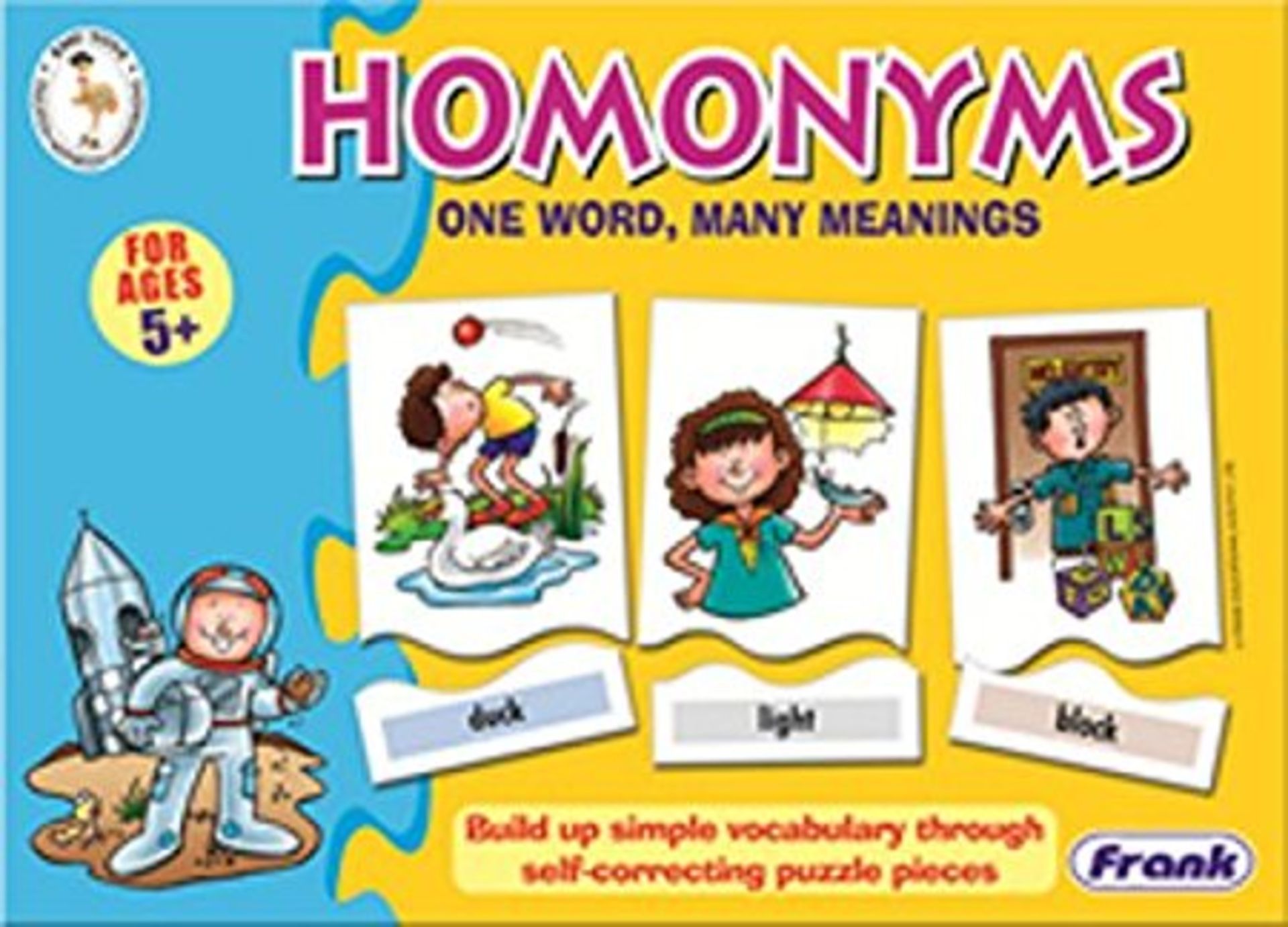 V Brand New Frank Homonyms 30 Self Correcting Two Piece Puzzles (Image Various Slightly)