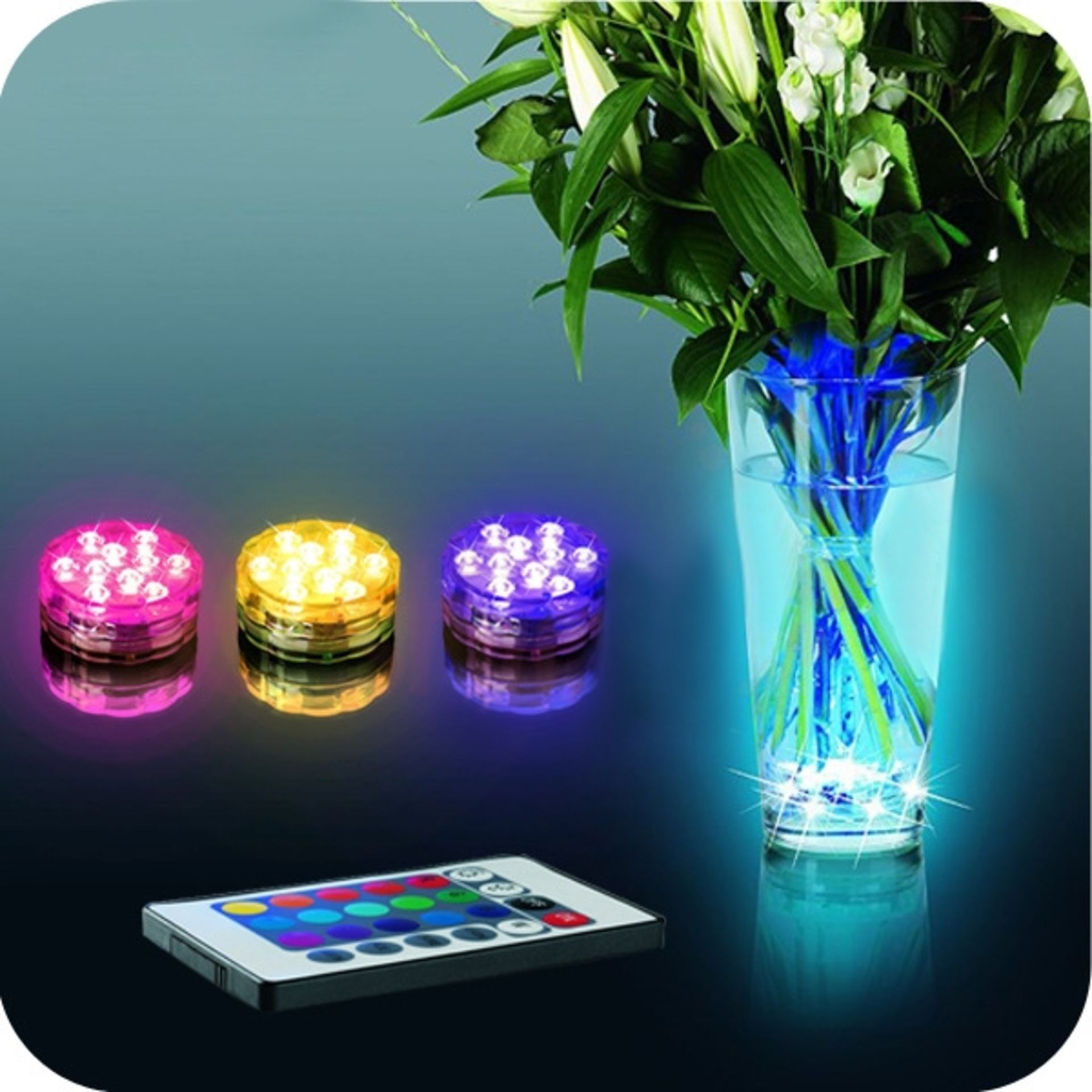 *TRADE QTY* Brand New Fully Waterproof/Submersible LED Colour Changing Light With Remote Conrol