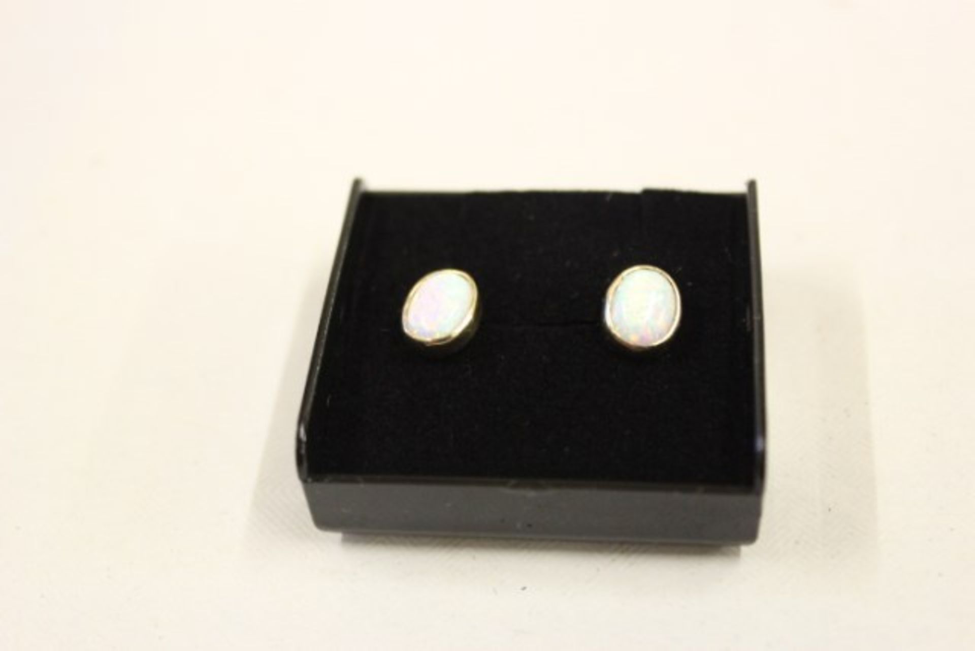 V Brand New Pair Gold Opal Earrings