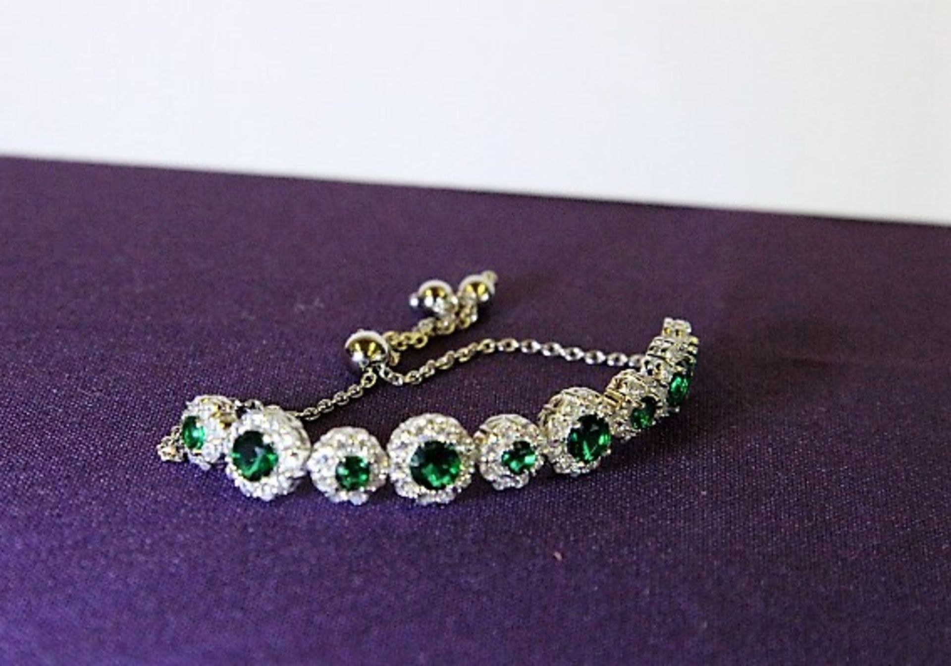 Brand New WM Emerald & Diamond Bracelet