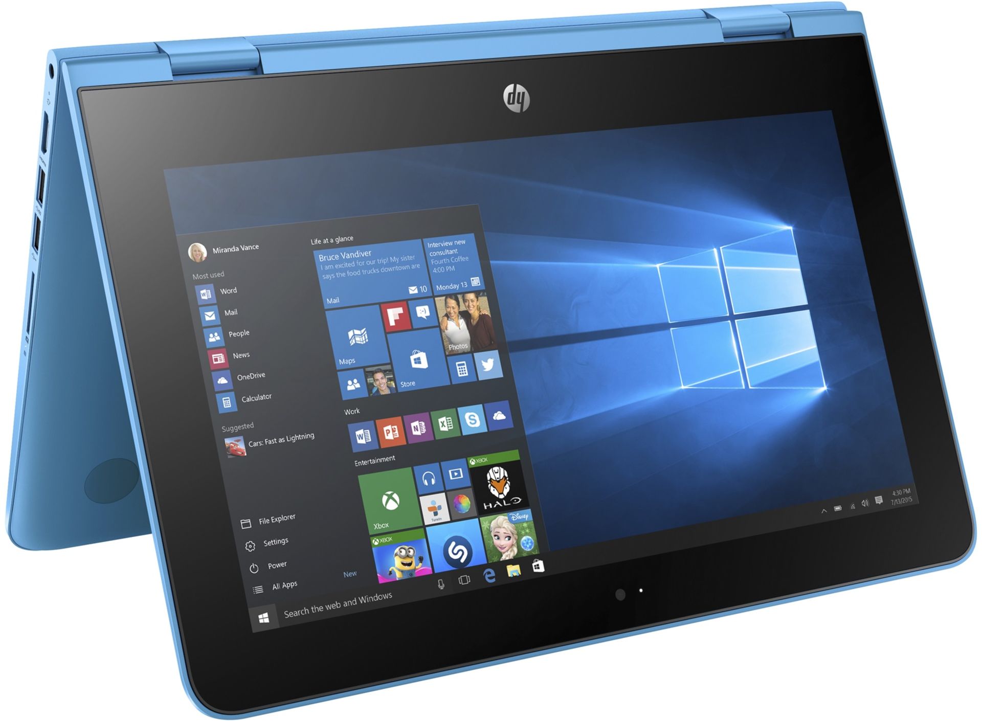 V Grade A HP Stream N3060 Convertible Laptop Aqua Blue - 2Gb RAM - 32Gb eMMC - 1TB OneDrive - 11. - Image 2 of 3