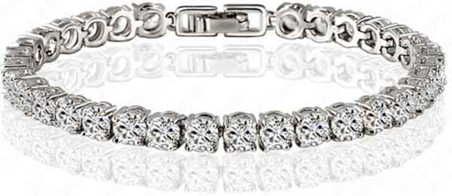 V Brand New Platinum Plated Tennis Bracelet with White Stones X 2 YOUR BID PRICE TO BE MULTIPLIED BY