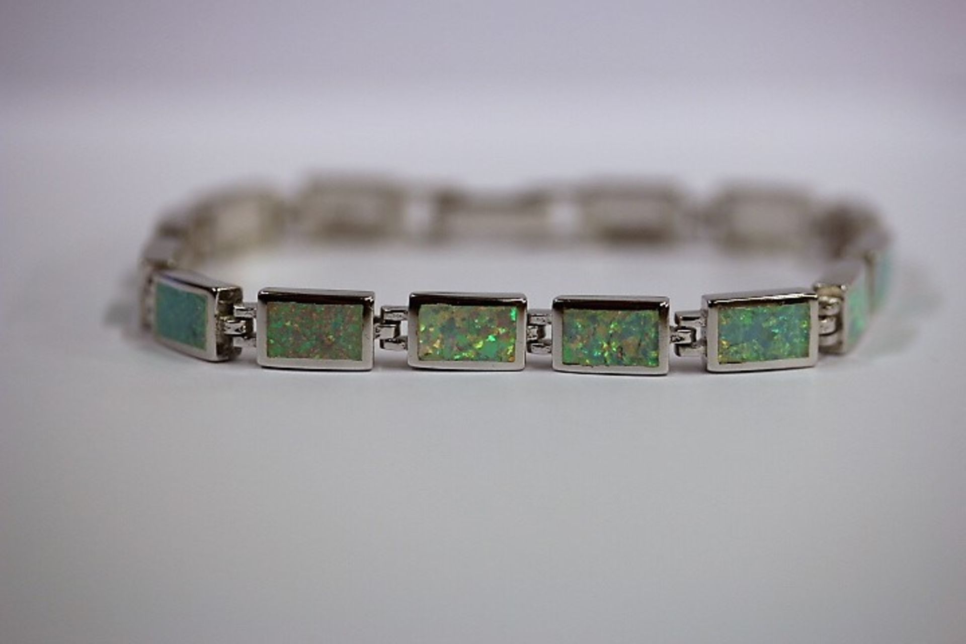 Brand New WM Green Opal Tennis Bracelet