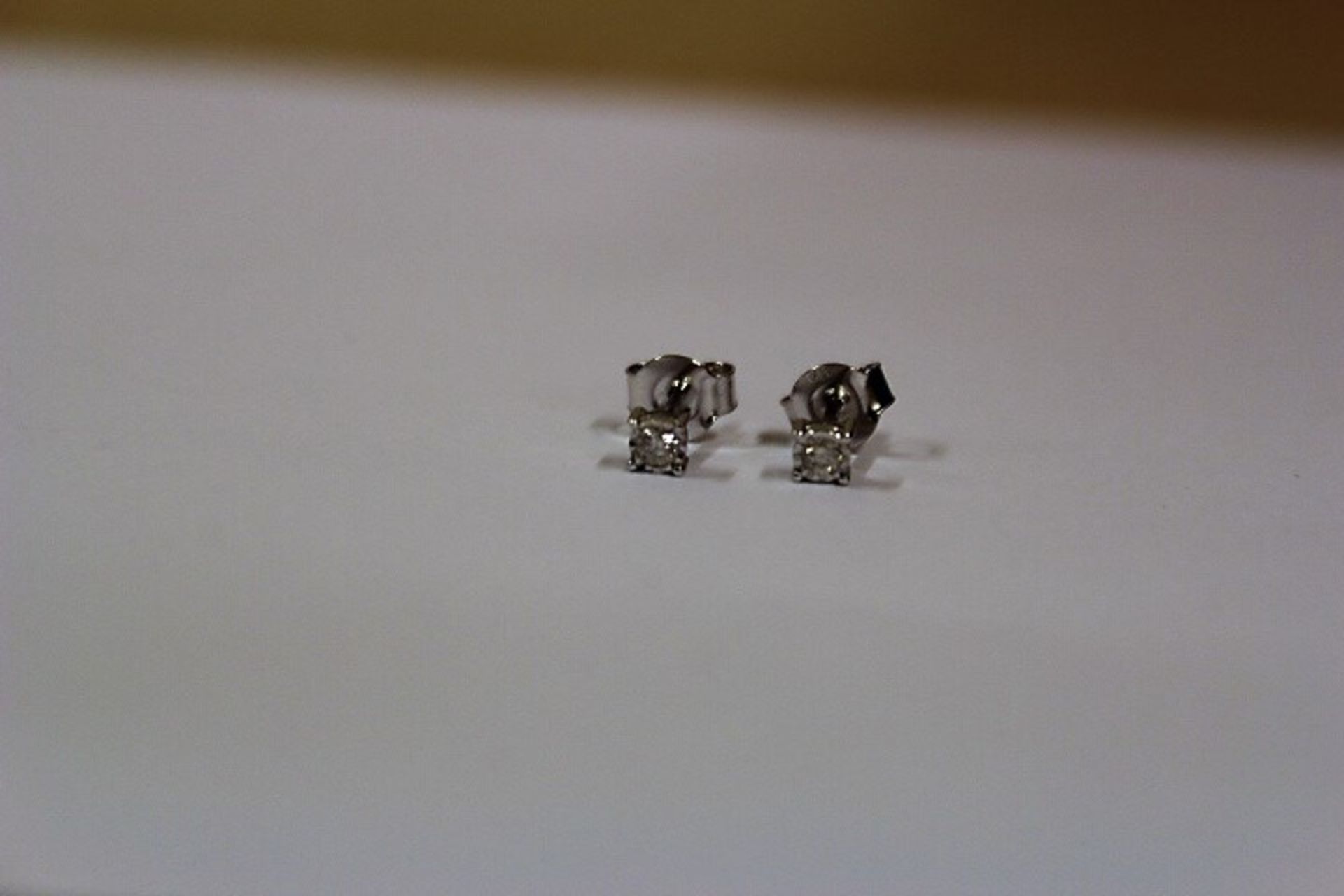 Brand New Pair White Gold 0.10ct Diamond Earrings