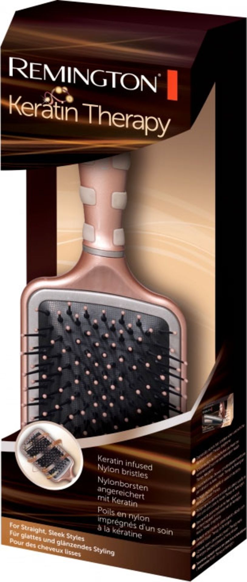 V Brand New Remington Keratin Therapy Paddle Hair Brush For Sleek Straight Styles With Keratin - Image 2 of 2