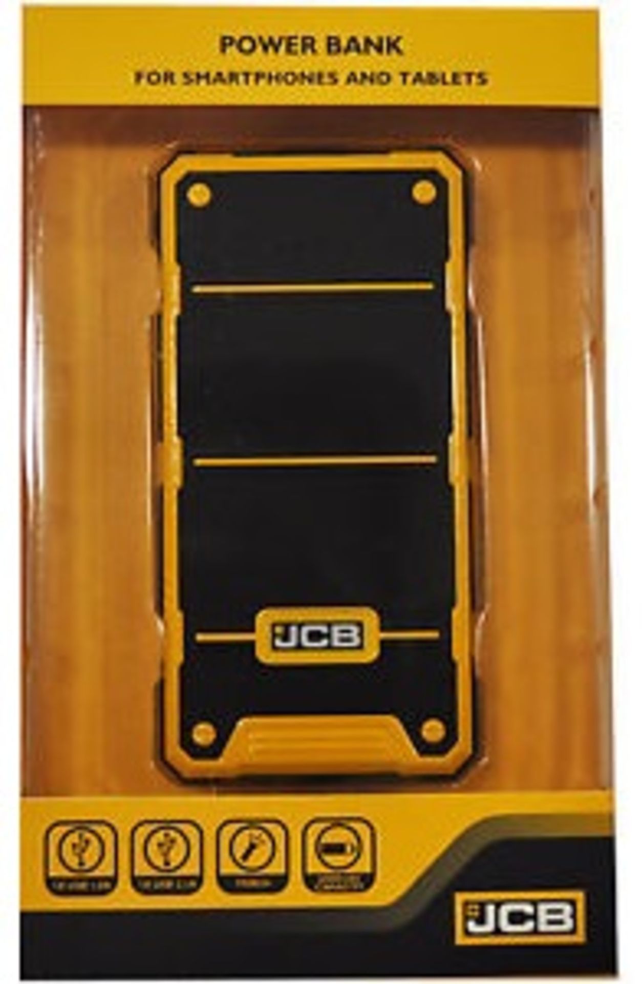 V *TRADE QTY* Brand New JCB 6000mAh Power Bank with 2 x USB Ports (1 x 1.0A and 1 x 2.1A) Overcharge
