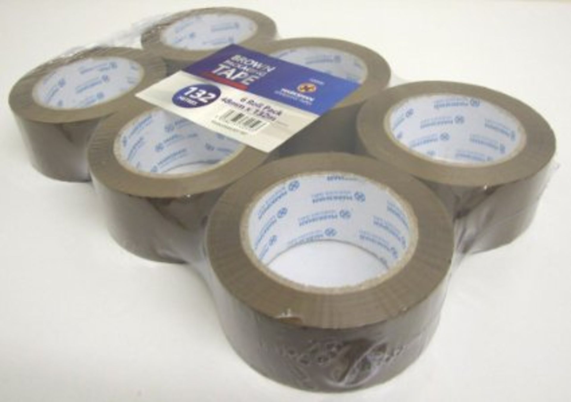 V Brand New 6 Roll Pack Brown Packing Tape 132 Metres total 48mm width