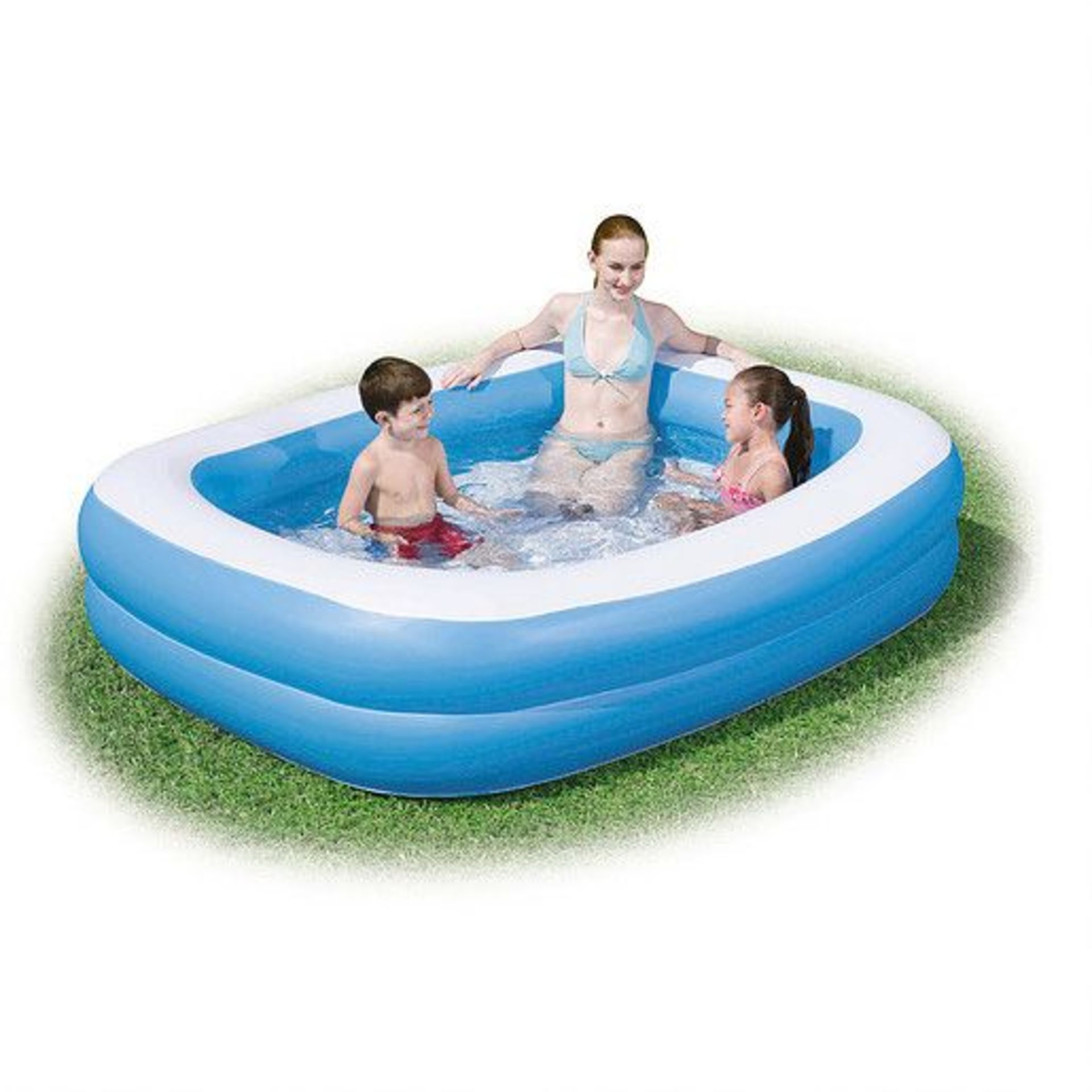 V Brand New Large Family Blow-Up Pool (2.01m x 1.5m x 51cm) Tesco Direct Price £19.99