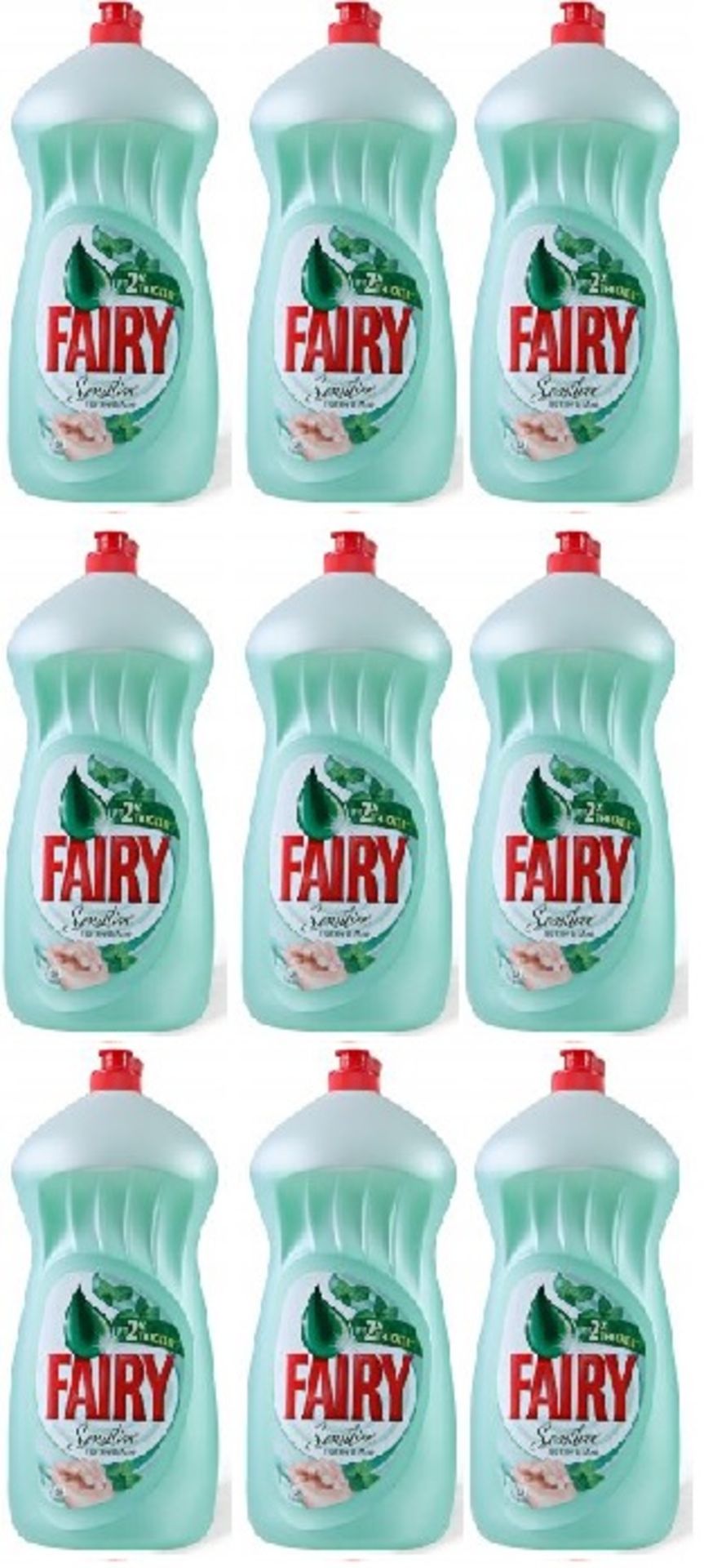 V *TRADE QTY* Brand New 12.15 Litres (9 x 1.35 litre bottles) Fairy Washing Up Liquid Sensitive