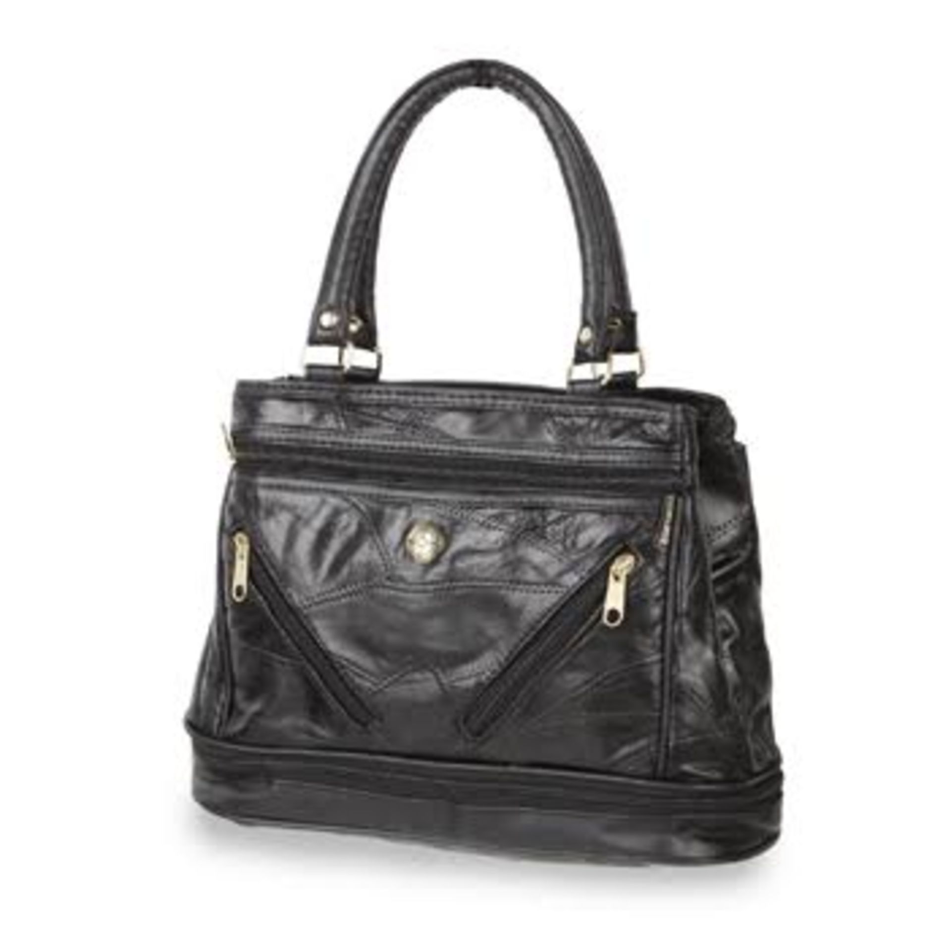V *TRADE QTY* Brand New Leather Ladies Black Handbag X 5 YOUR BID PRICE TO BE MULTIPLIED BY FIVE