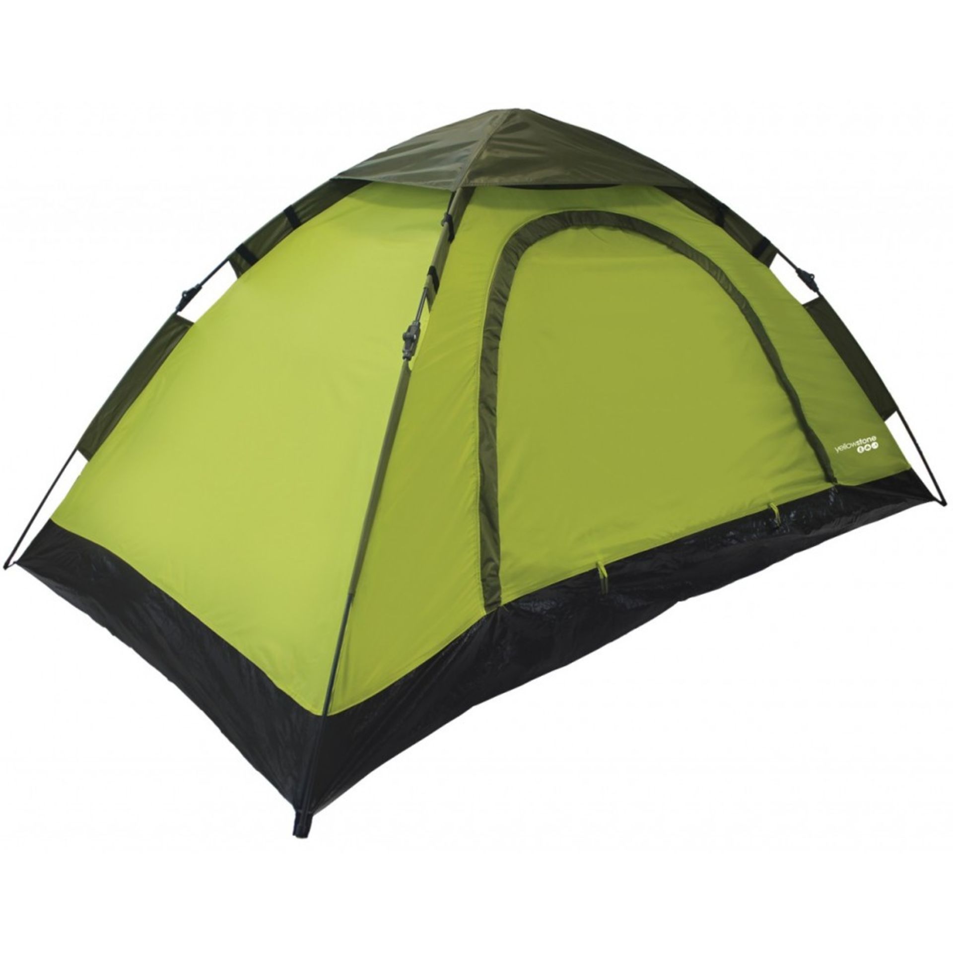 V Brand New 2 Man Umbrella Rapid Tent With Canopy - Green/Charcoal - Sewn in Groundsheet - Easy Push
