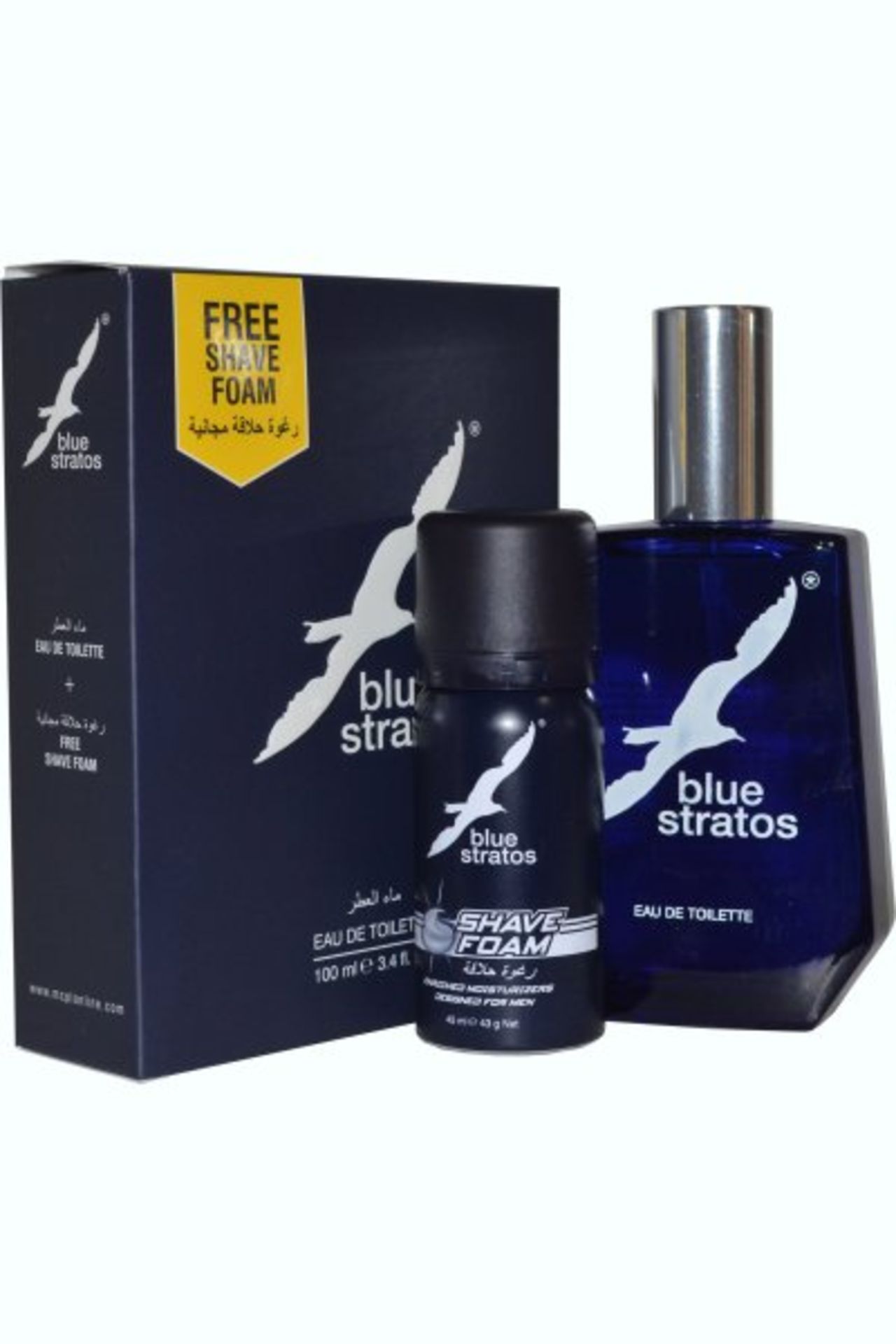 V Brand New Blue Stratos 100ml Eau De Toilette + 45ml Shave Foam X 2 YOUR BID PRICE TO BE MULTIPLIED