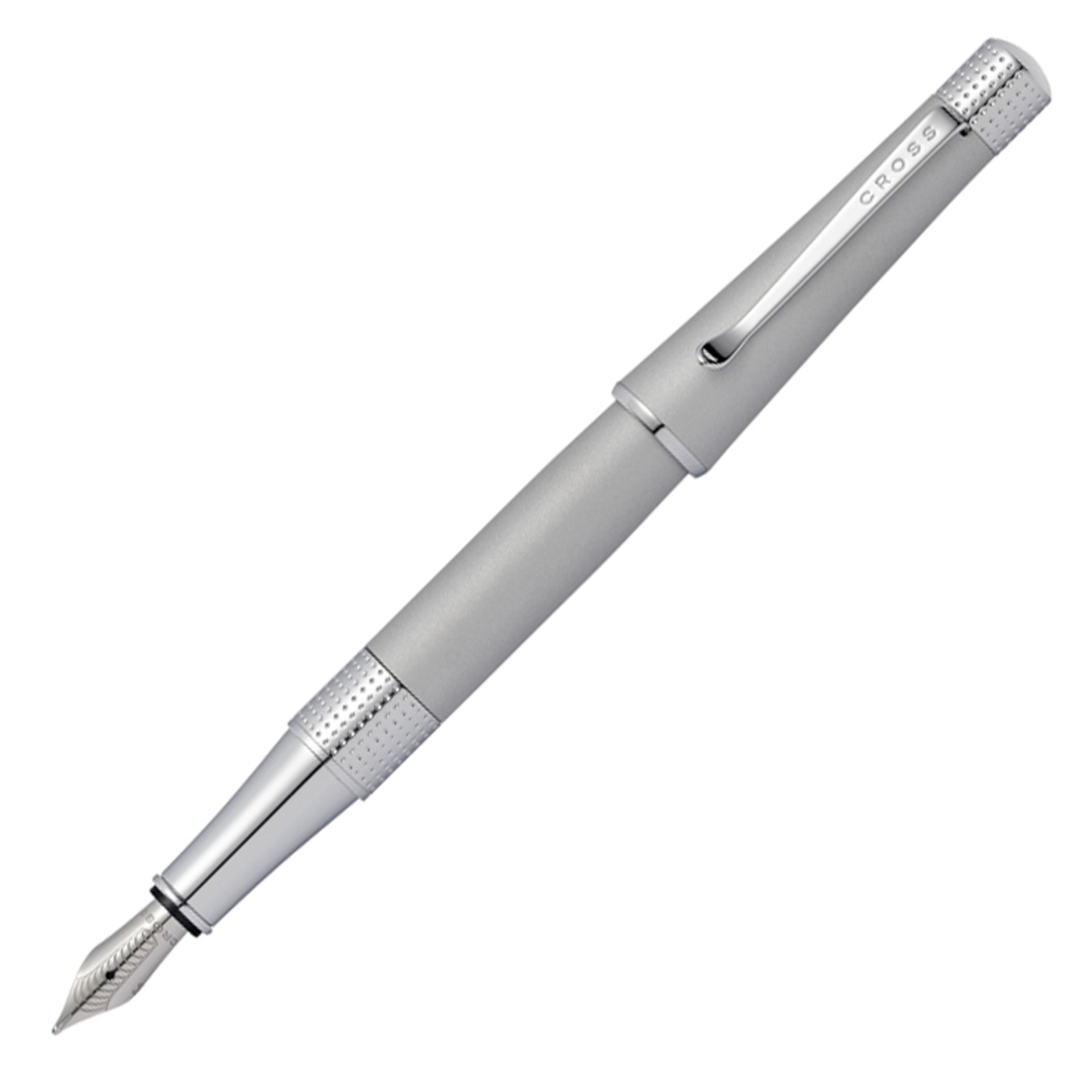 V *TRADE QTY* Brand New Cross Beverly Satin Chrome Fountain Pen - Fitted with a medium Stainless