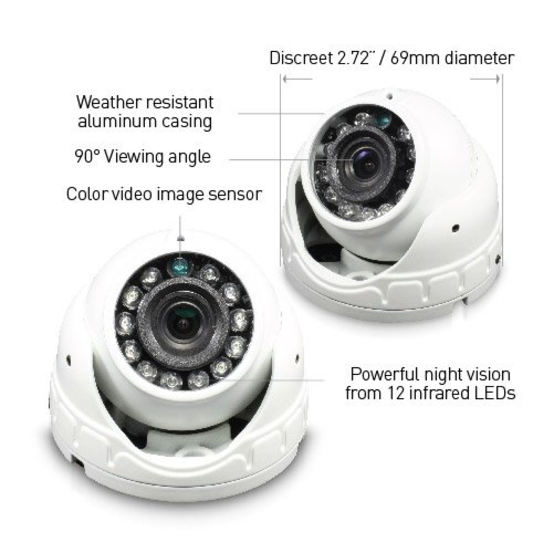V Grade A Swann SW-1080FLD 1080P Dome Security Camera - Weather Resistant Casing- 90 degree