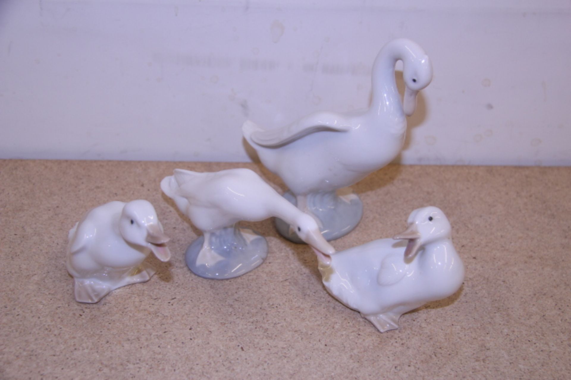 Grade U Nao Tall Swan-Two Nao Ducks & One Lladro Goose