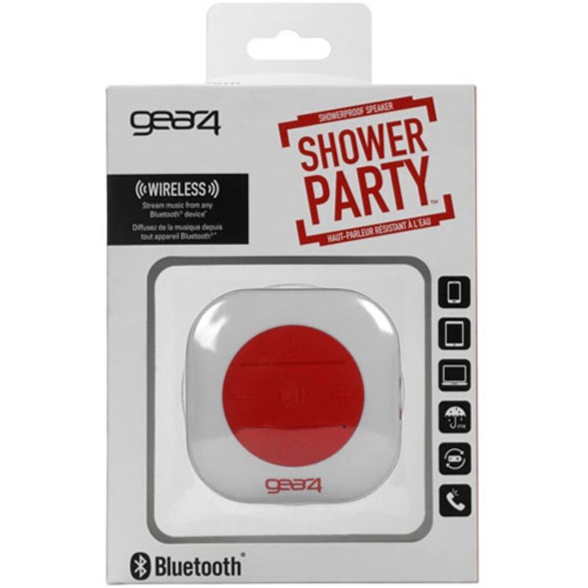 V *TRADE QTY* Brand New Gear4 Shower Party Wireless Speaker With Bluetooth - Showerproof - Play/ - Bild 2 aus 2