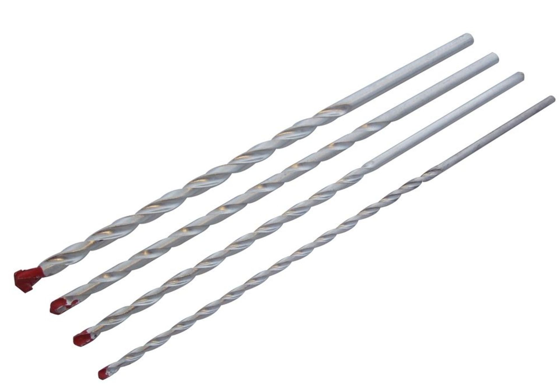 V Brand New 4 Piece 285mm Zinc Plated Masonry Drill Bit Set (6,8,10,12mm) X 2 YOUR BID PRICE TO BE