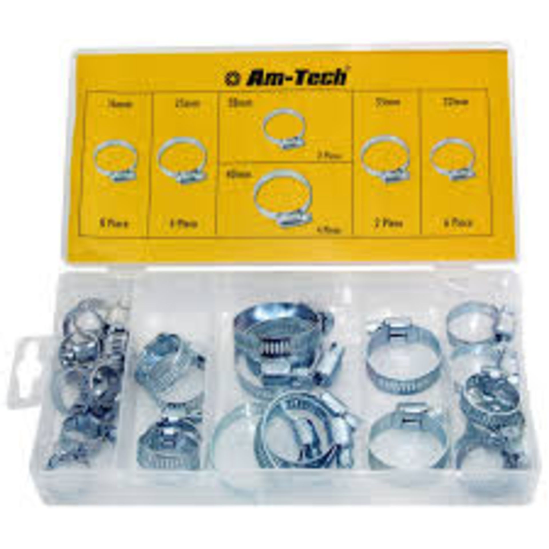 V Brand New 26 Piece Hose Clamp Assortment Set In Carry Case