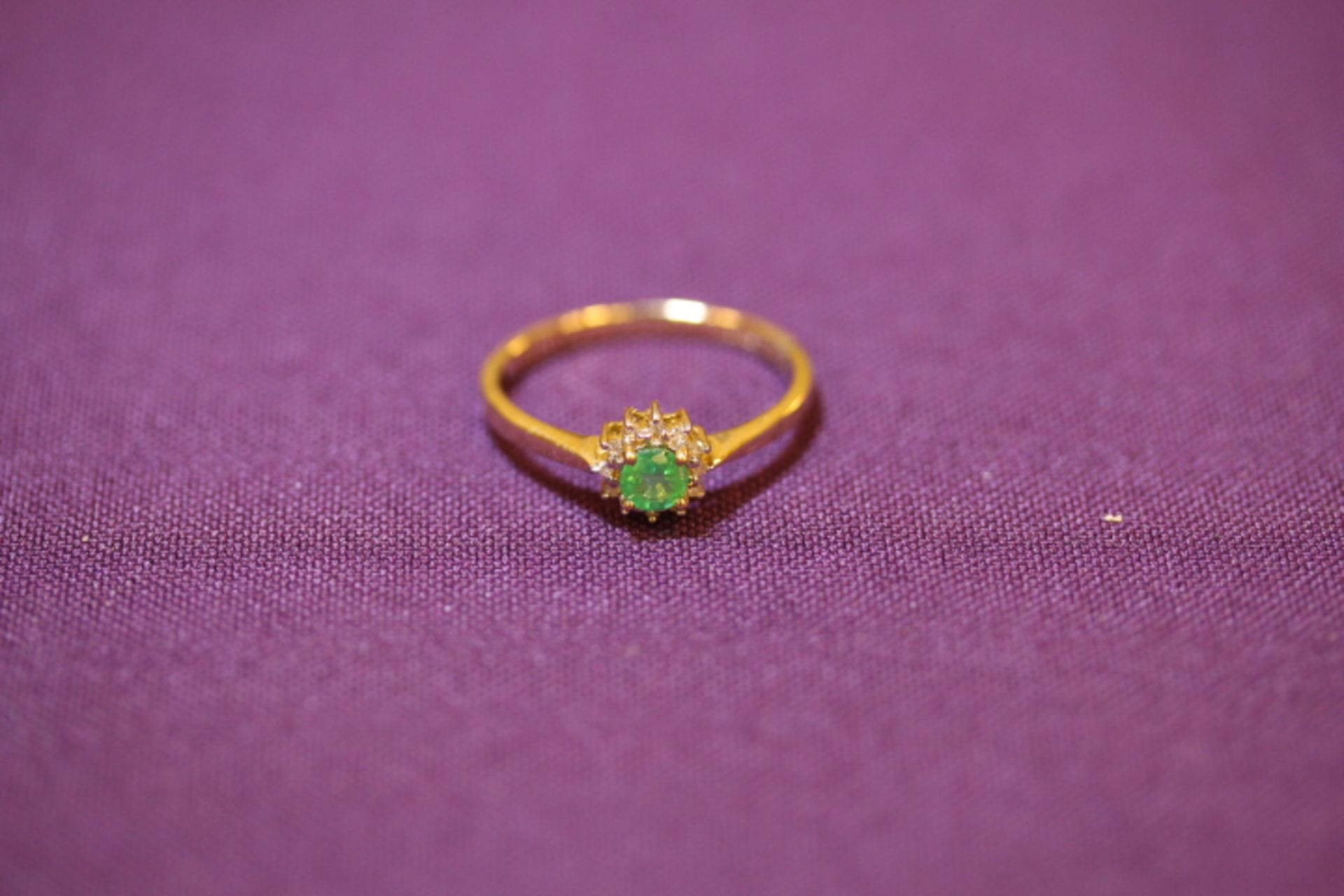 Brand New Yellow Gold Emerald & Diamond Ring