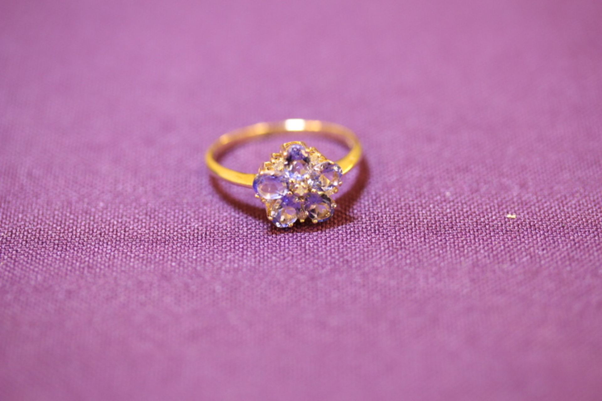 Brand New Yellow Gold Tanzanite & Diamond Ring