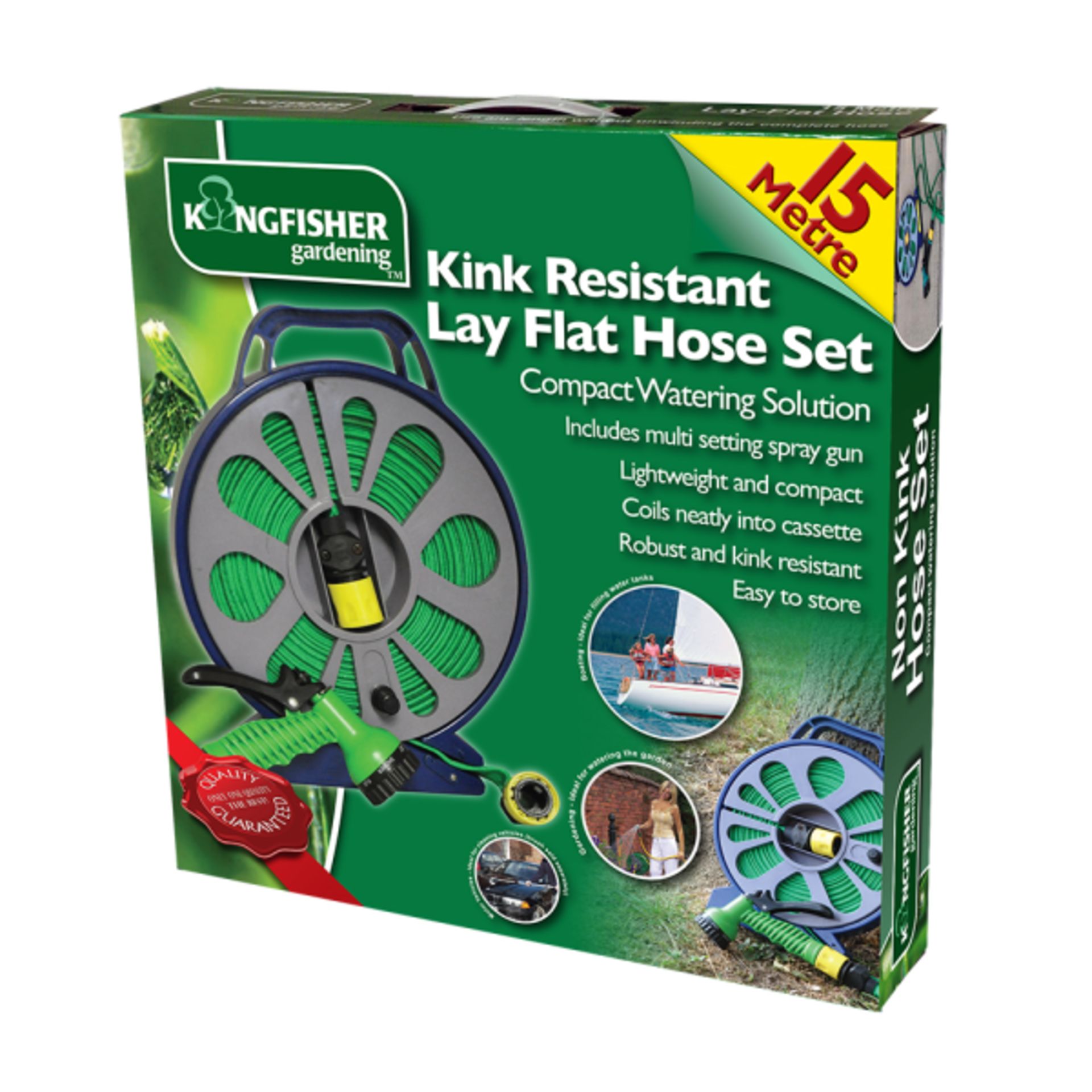 V *TRADE QTY* Brand New Kink Resistant Lay Flat Hose Set 15 metres (approx) With Multi-Setting Spray - Image 2 of 2