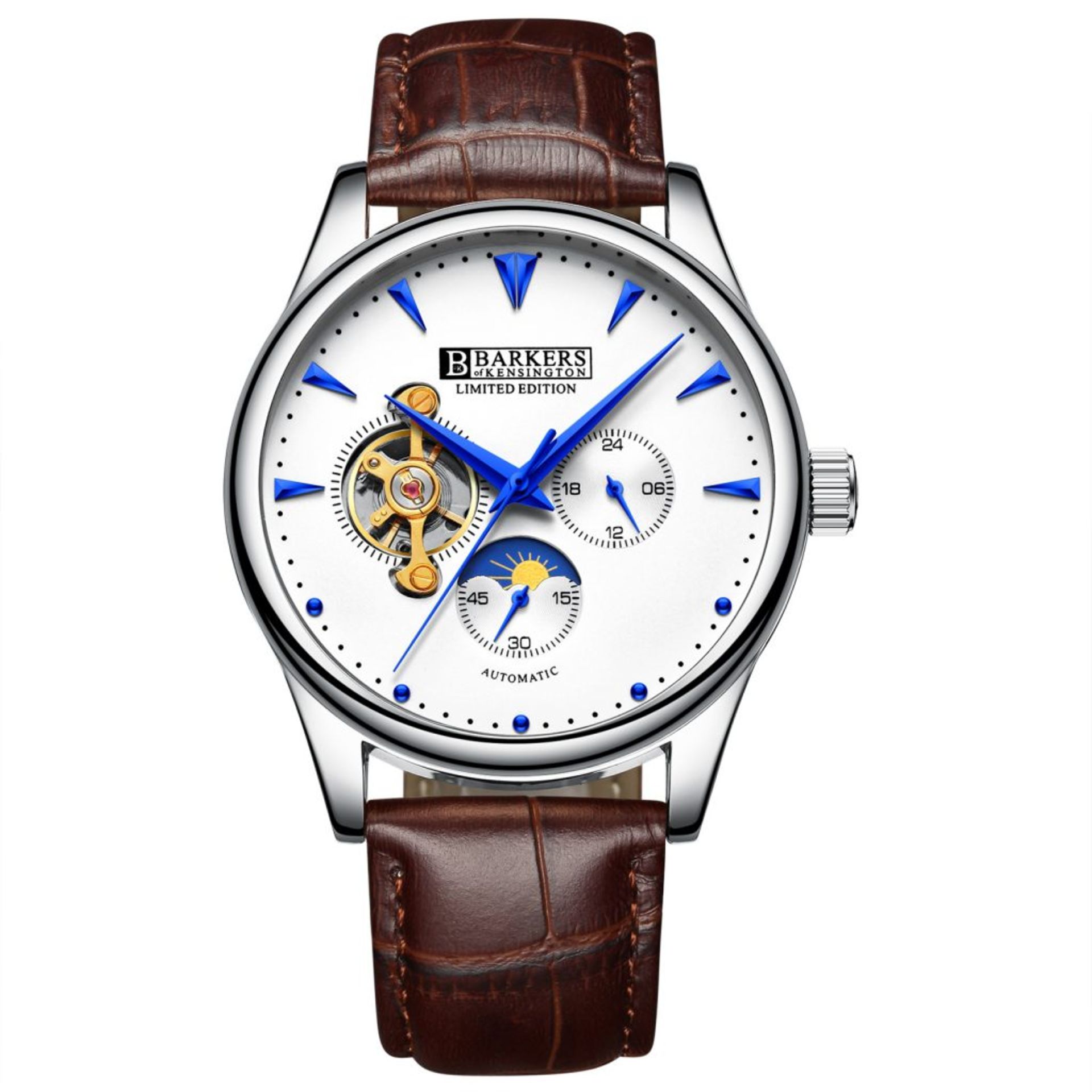 V *TRADE QTY* Brand New Barkers Of Kensington Gents Limited Edition Automatic Watch with Blue