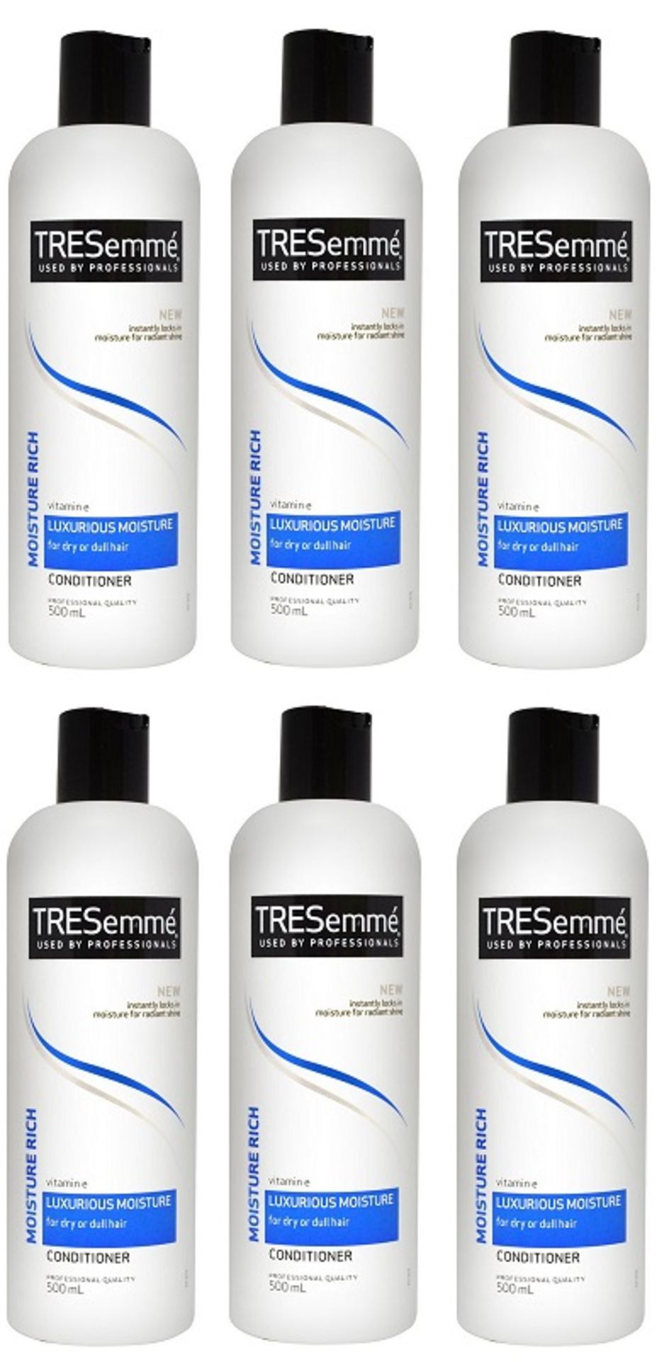 V Brand New Lot Of 6 TRESemme Professional Luxurious Moisture Conditioner 500ml For Dry Or Damaged