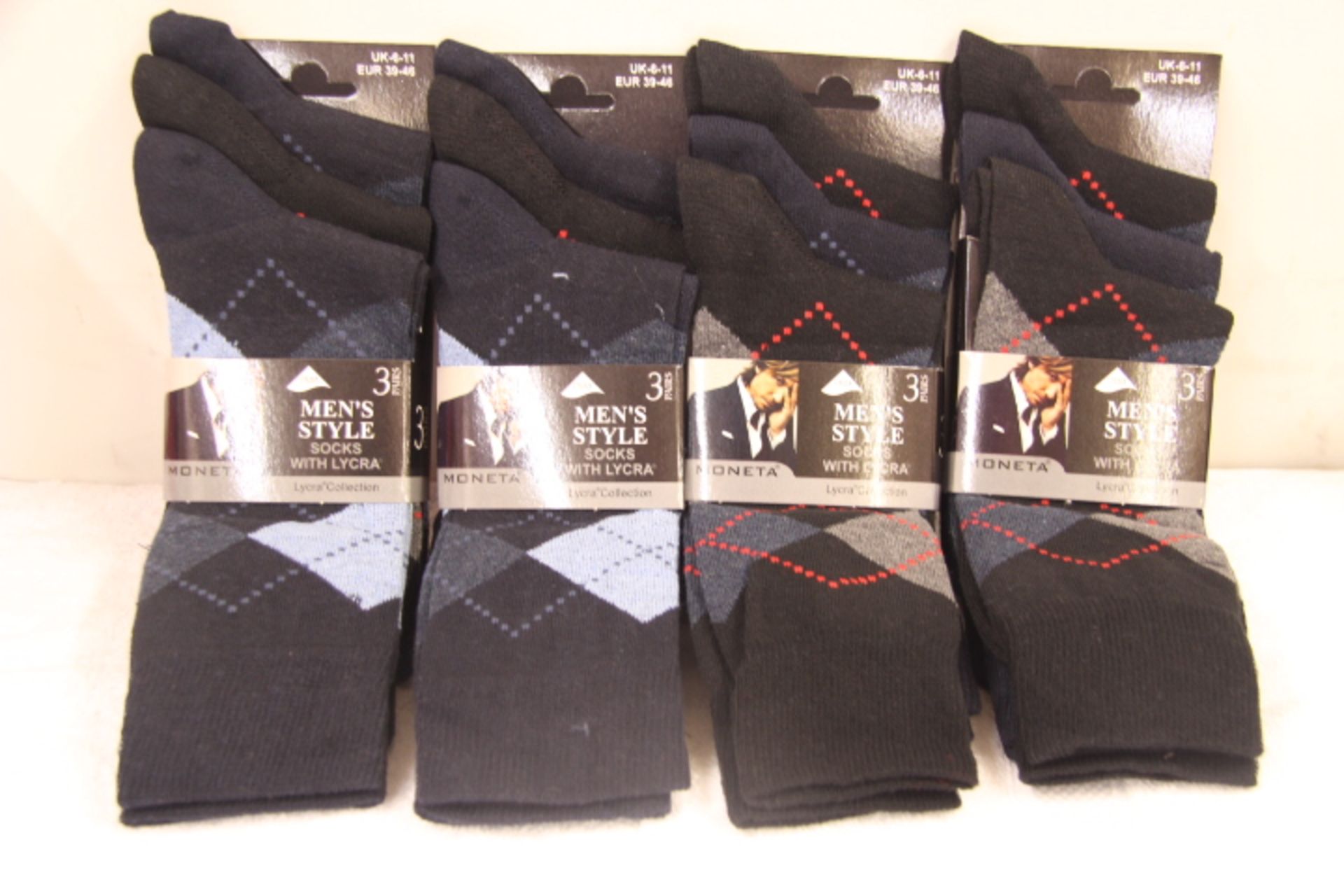 V Brand New A Lot Of Twelve Pairs Gents Argyle Socks Size 6-11