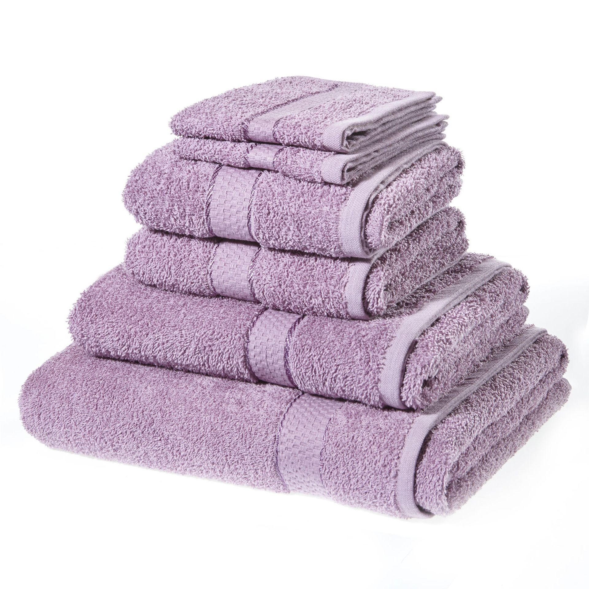 V Brand New Mauve 6 Piece Towel Bale Set With 2 Face Towels - 2 Hand Towels - 1 Bath Sheet - 1