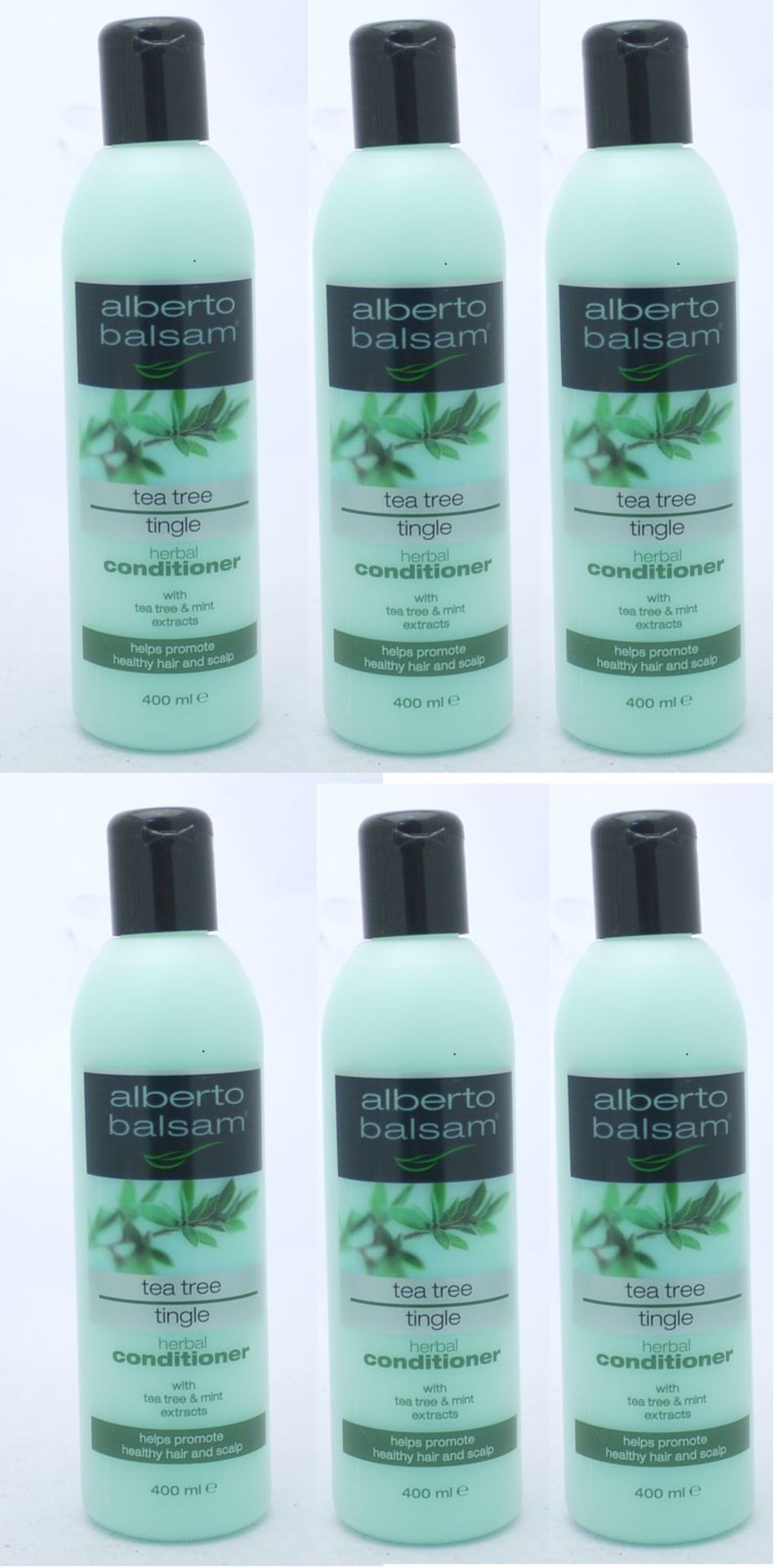 V Brand New Lot Of 6 Alberto Balsam Tea Tree Tingle Herbal Conditioner 400 ml Total eBay Price £26.