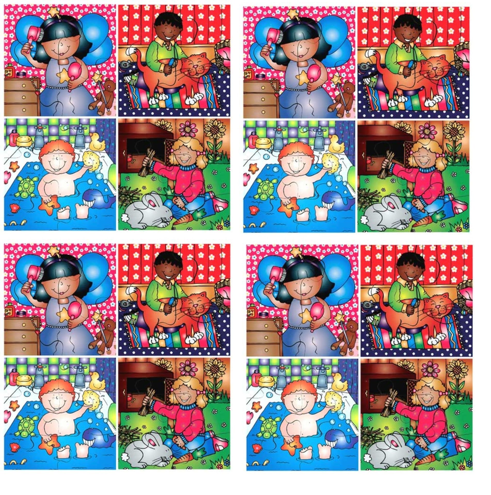 V Brand New Four packs of Thick Cut Wooden Jigsaw Puzzles (Each Pack has 4 Puzzles) ISP £32.80 (