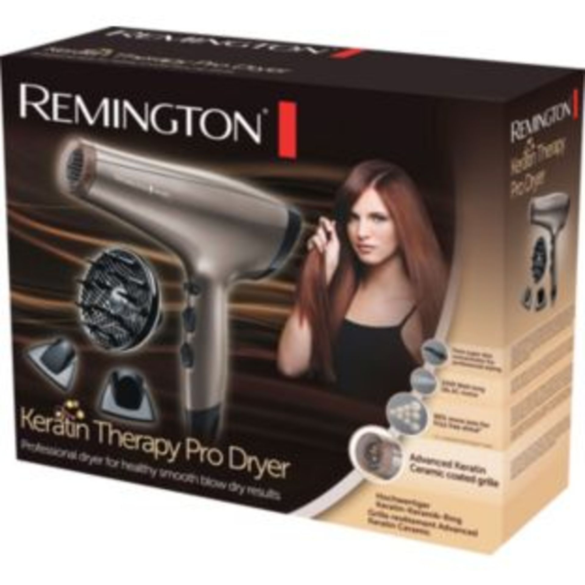 V Brand New Remington Keratin Therapy Pro Dryer 2200 Watt - Advanced Keratin Ceramin Coated Grill - Bild 2 aus 2