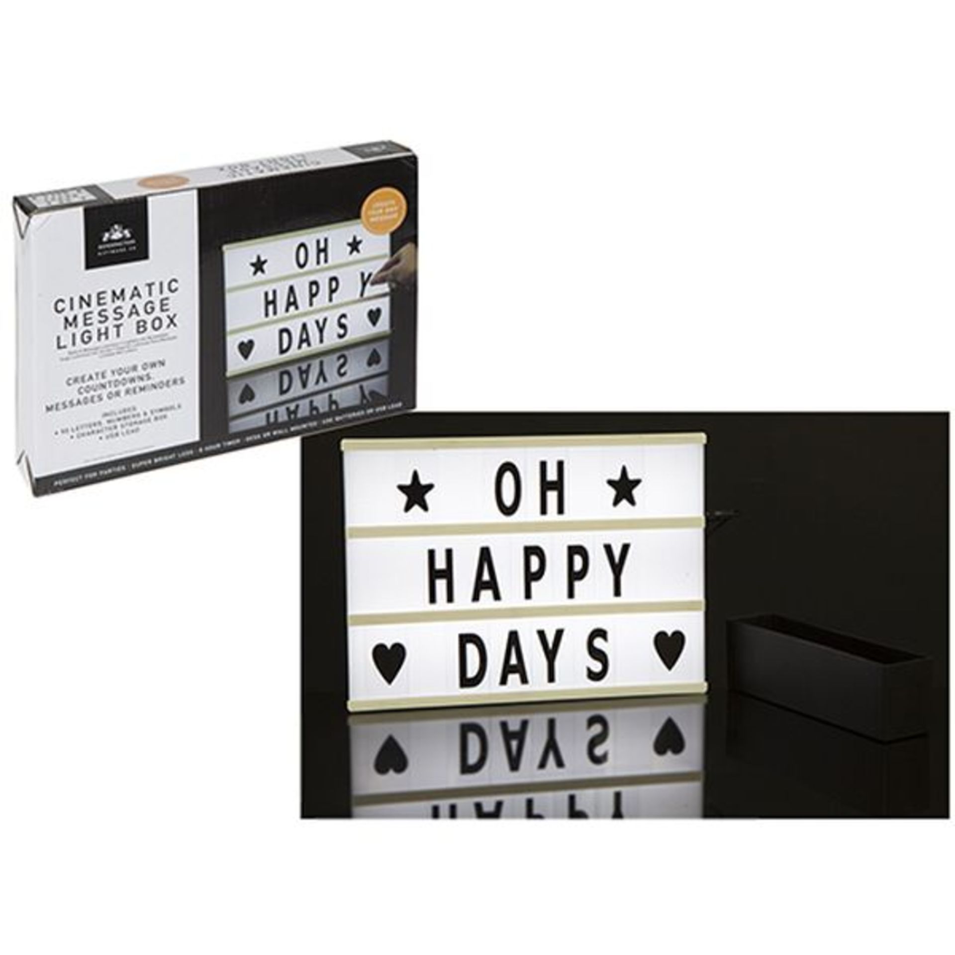 V *TRADE QTY* Brand New Electric Vintage Style Cinematic Message Box With Back Light - Create Your