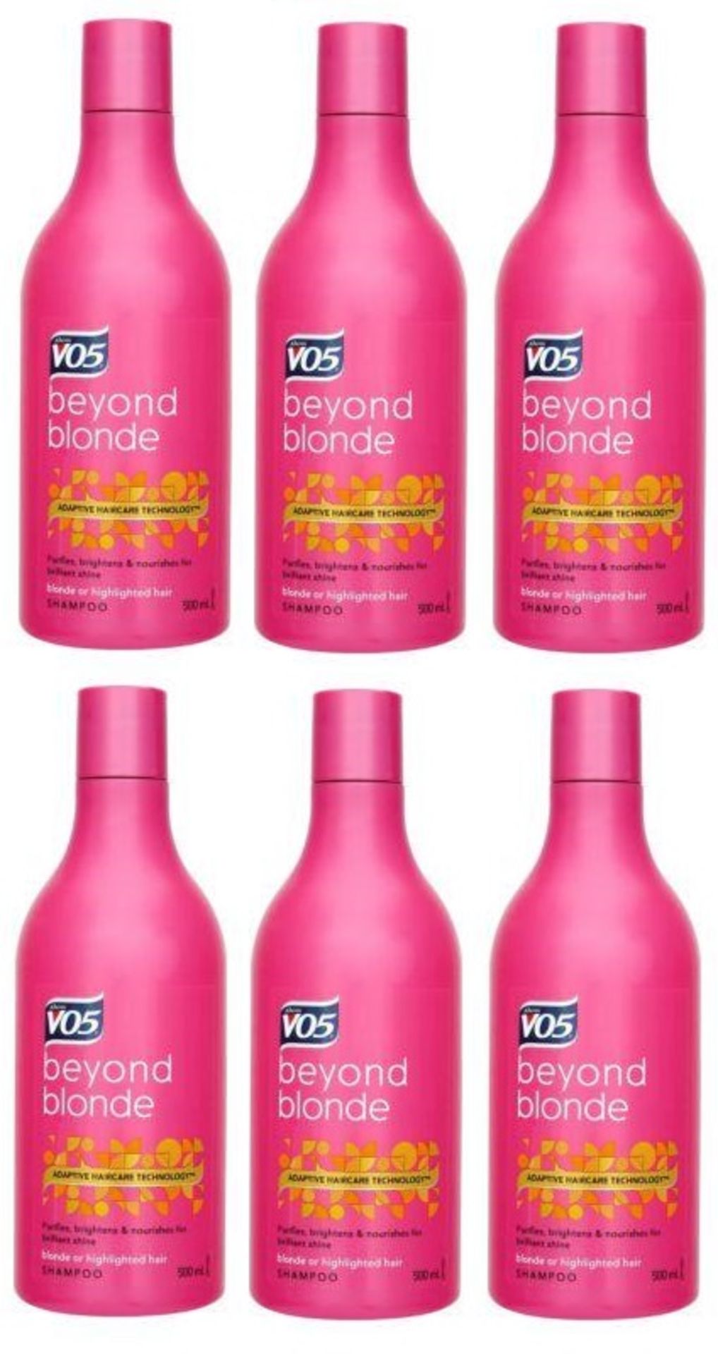V *TRADE QTY* Brand New Lot Of 6 VO5 Beyond Blonde Shampoo 500ml - Purifies Brightens & Nourishes