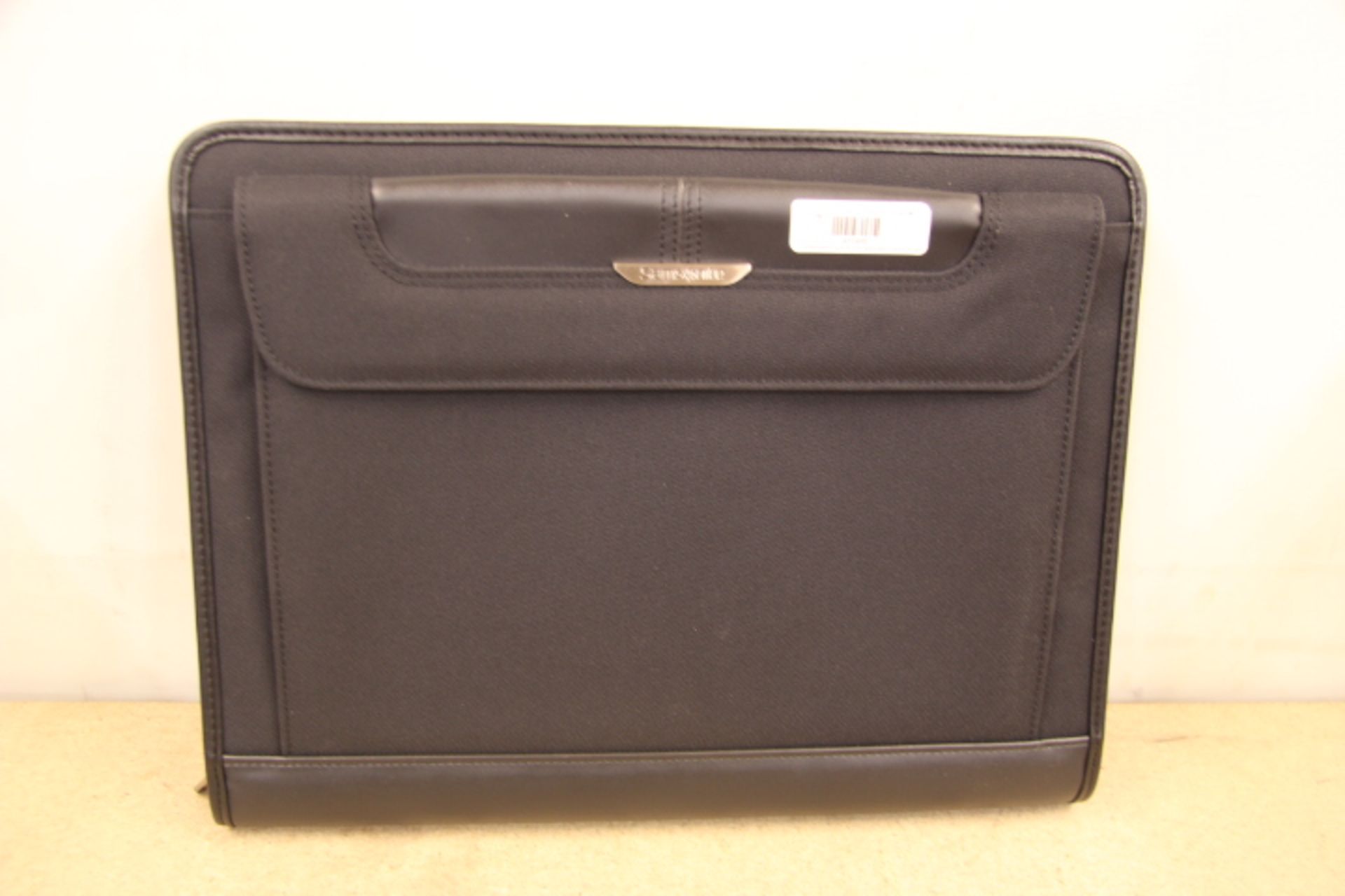 V Brand New Samsonite Black Leather & Canvas Executive Folder With-Pen Pocket-Card Pockets-Phone - Image 2 of 3