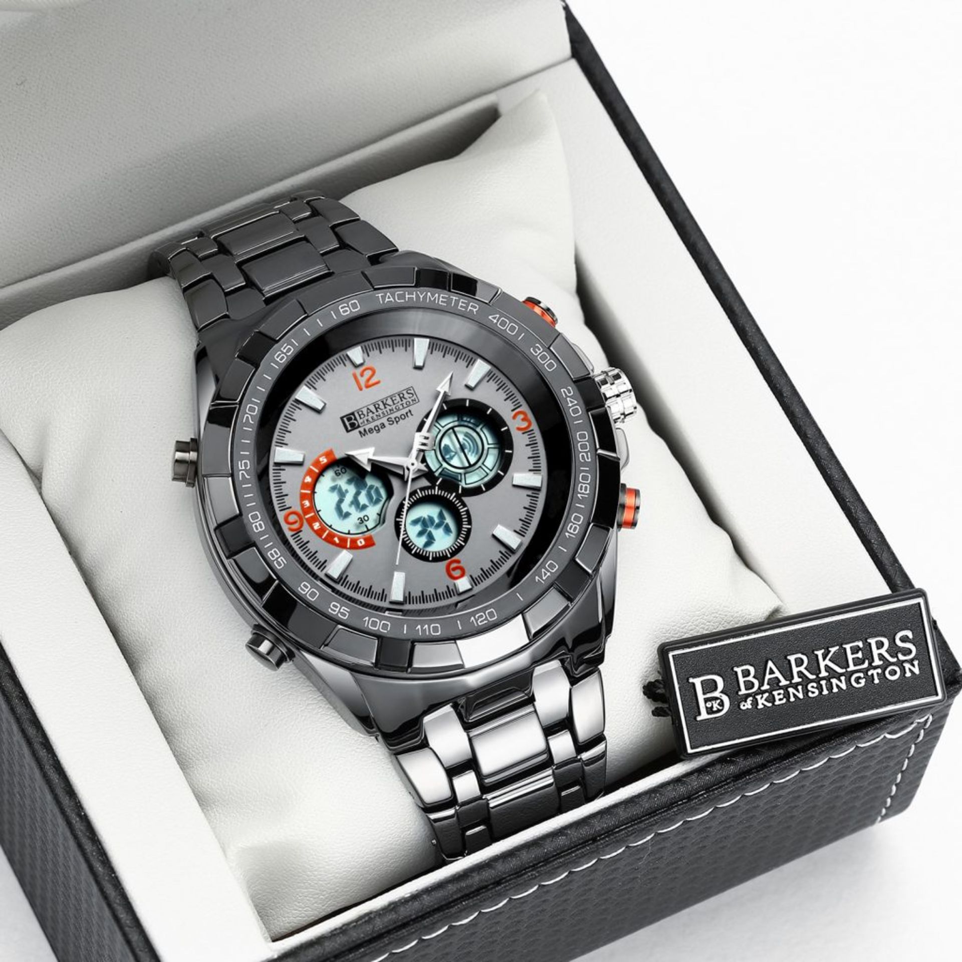 V Brand New Barkers Of Kensington Gents Grey Mega Sport Watch - SRP up to £515.00 - Bild 2 aus 3
