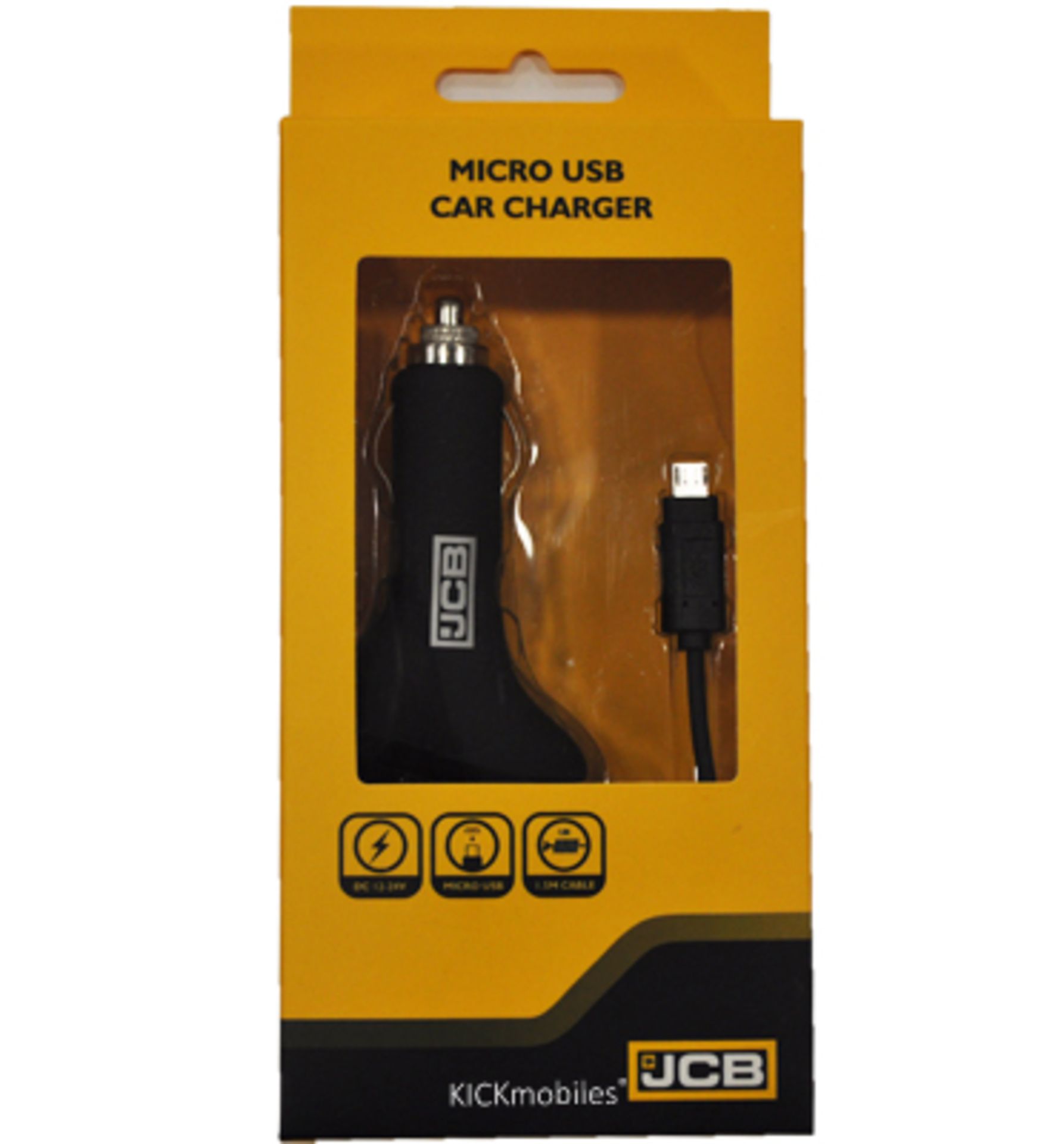 V Brand New JCB 12V Micro USB Car Charger - DC 12-24V - Micro USB Connector - 1.5M Coiled Cable - - Bild 2 aus 2