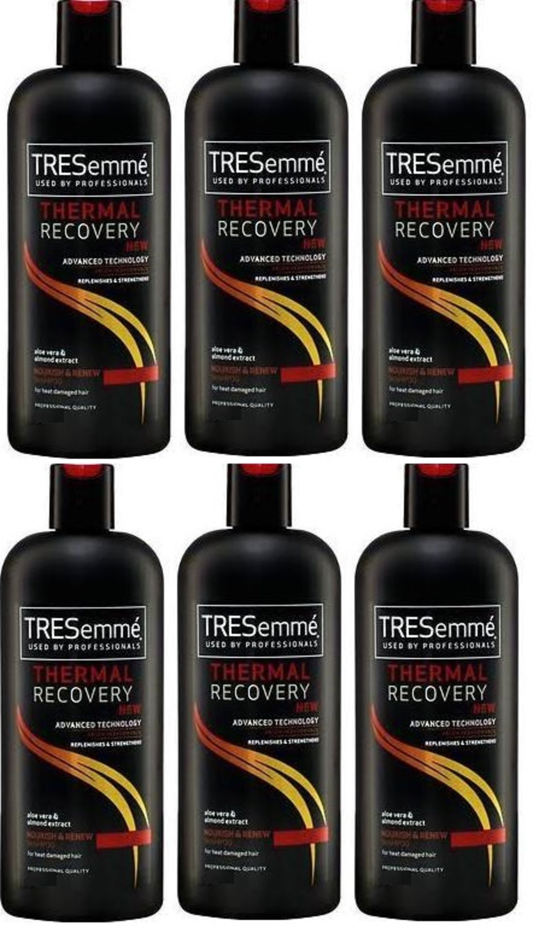 V Brand New Lot of 6 TRESemme Professional 500ml Thermal Recovery Shampoo With Aloe Vera &Almond