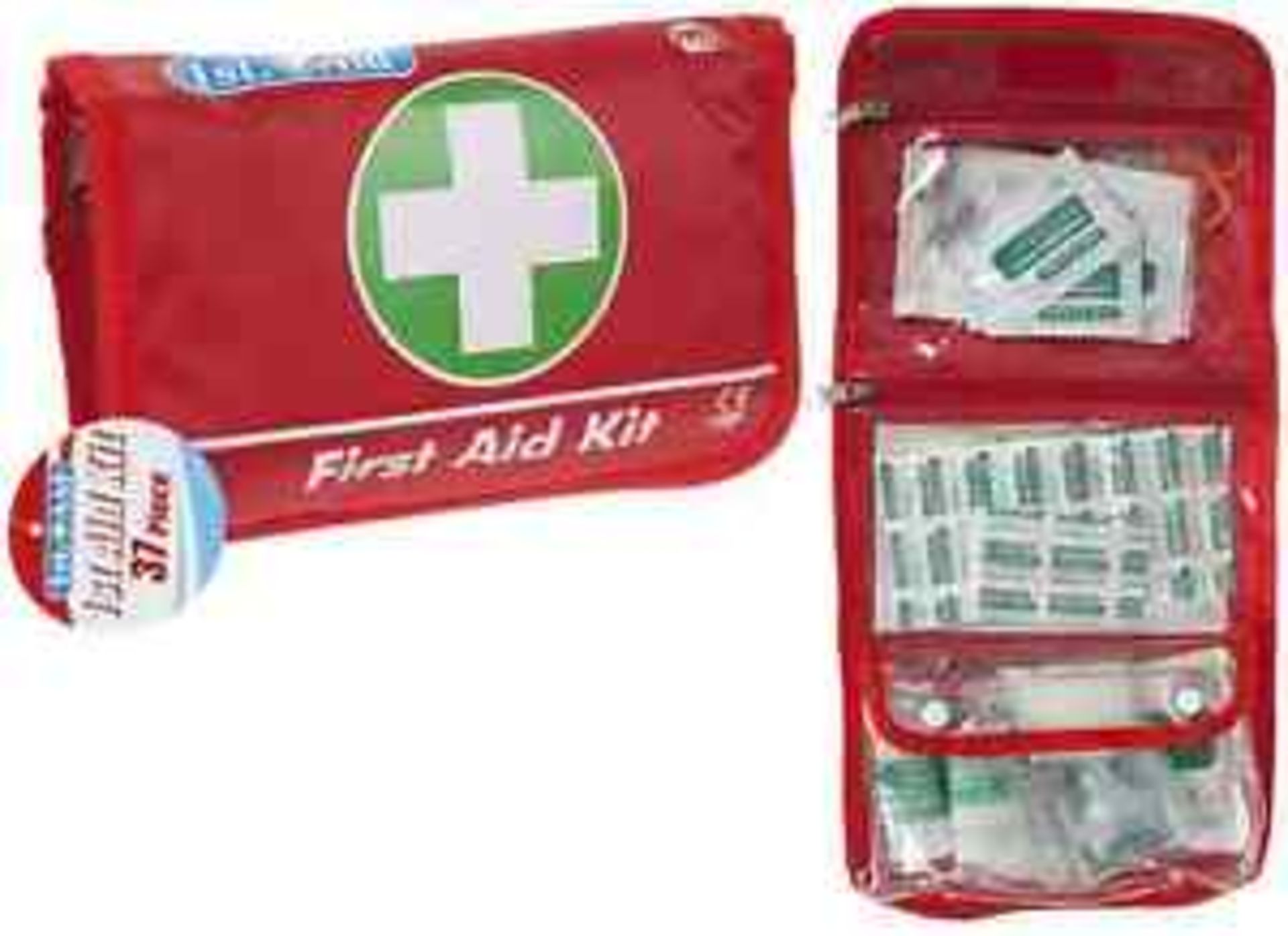 V *TRADE QTY* Brand New 37 Piece First Aid Kit In Pouch X140 YOUR BID PRICE TO BE MULTIPLIED BY